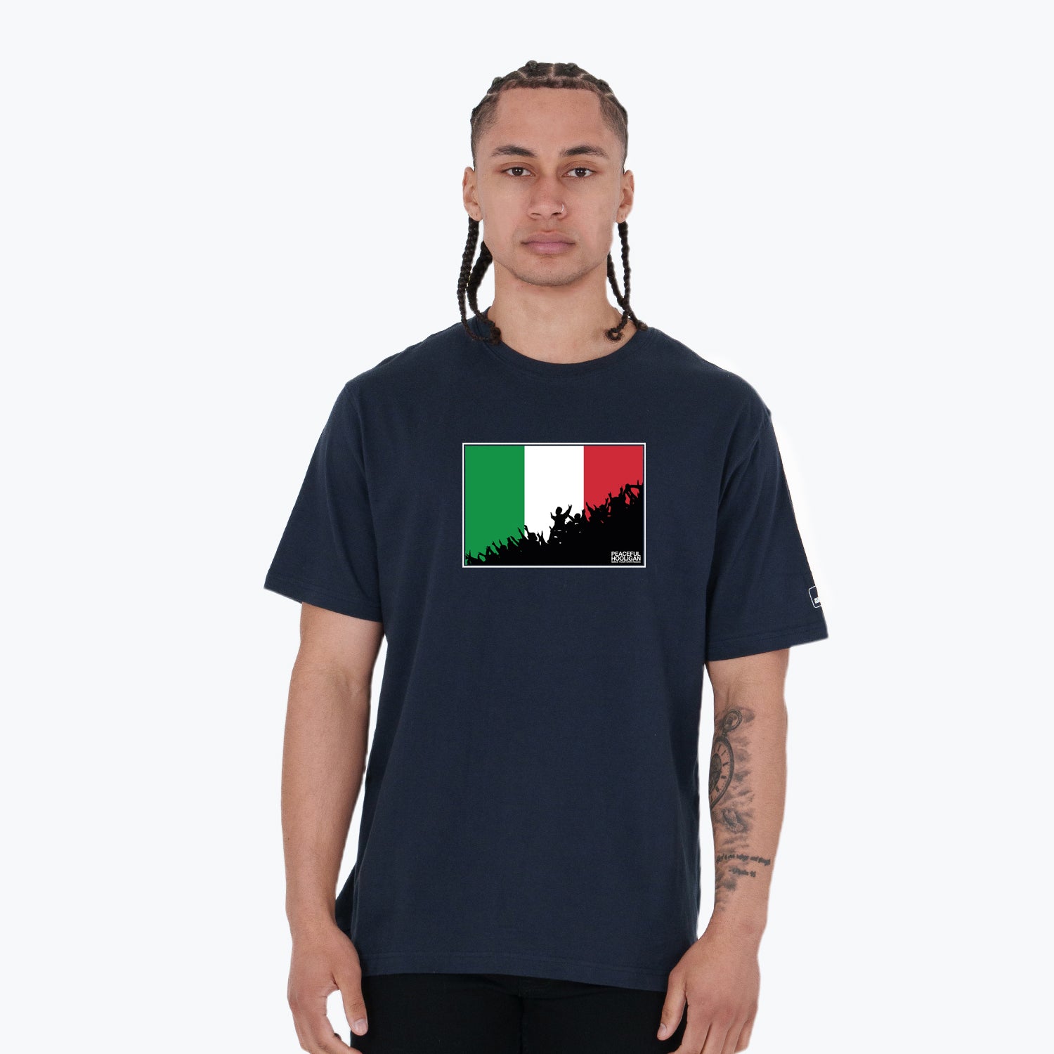Italy Fanatics T-Shirt Navy - Peaceful Hooligan