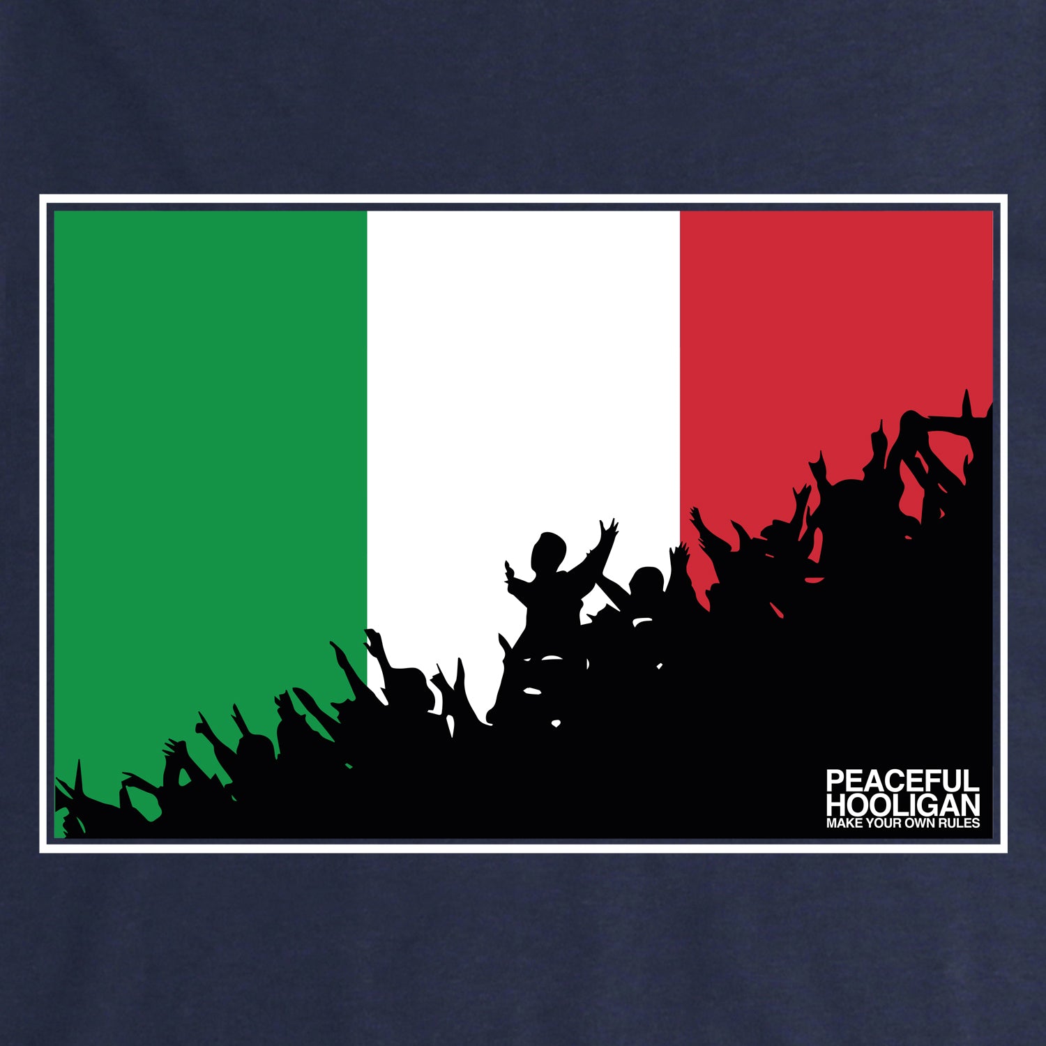 Italy Fanatics T-Shirt Navy - Peaceful Hooligan