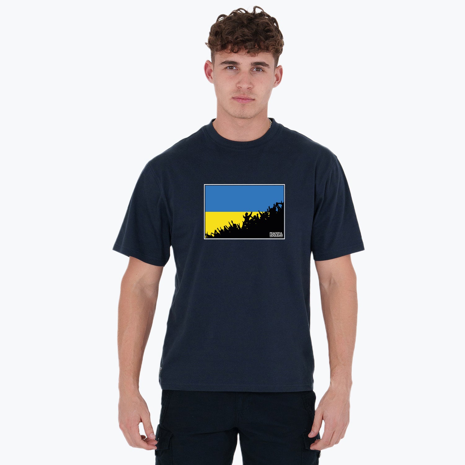 Ukraine Fanatics T-Shirt Navy - Peaceful Hooligan