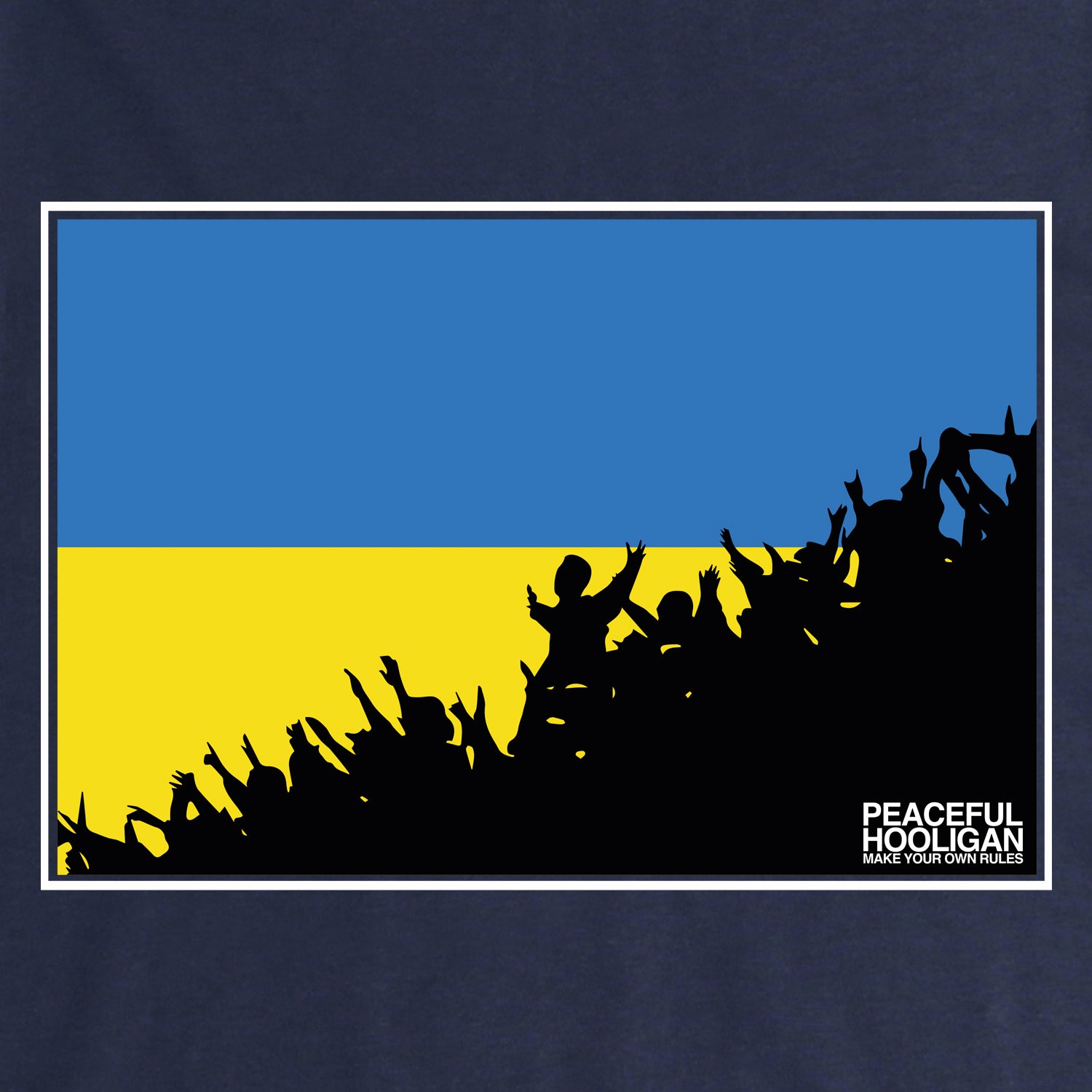 Ukraine Fanatics T-Shirt Navy - Peaceful Hooligan