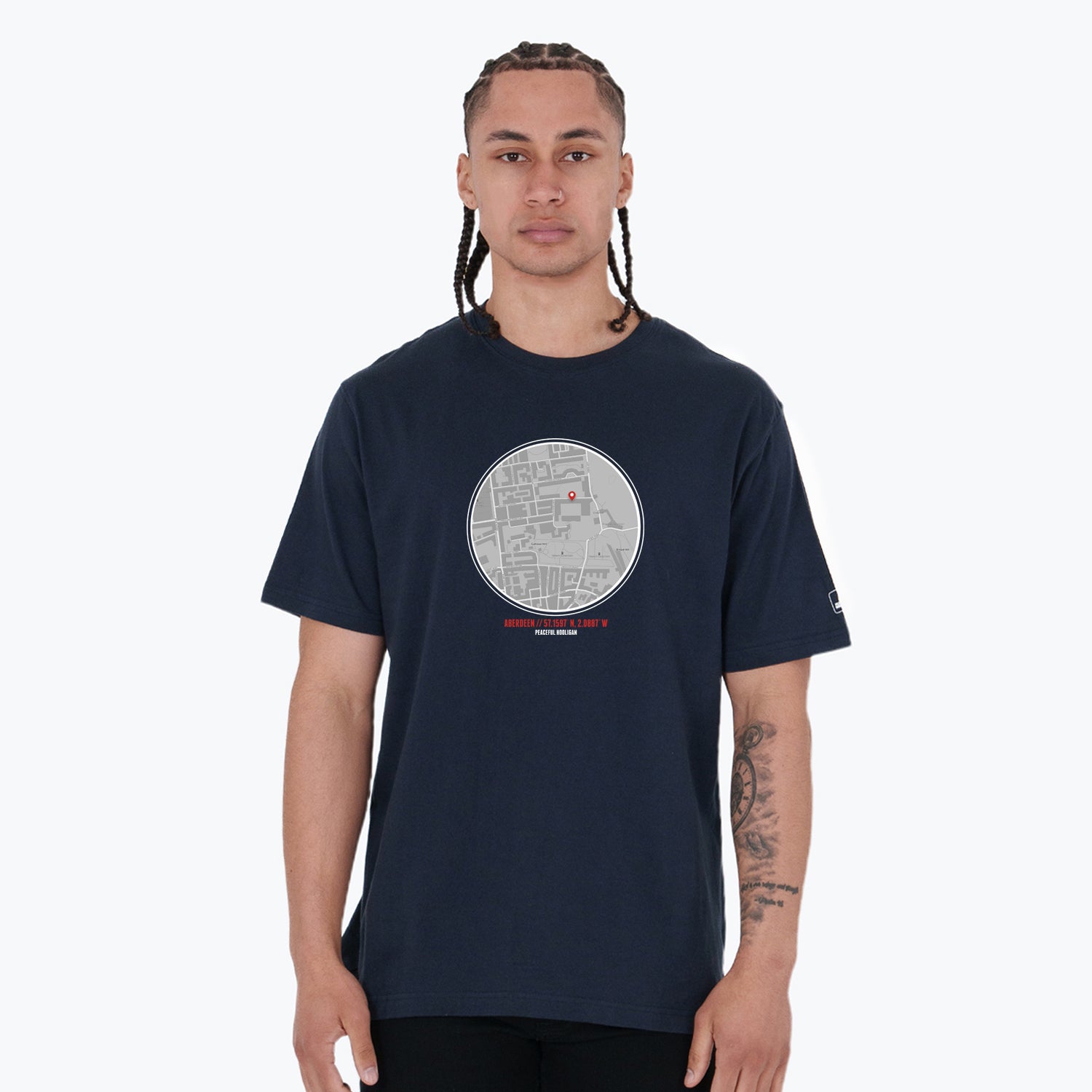 Aberdeen Location T-Shirt Navy - Peaceful Hooligan