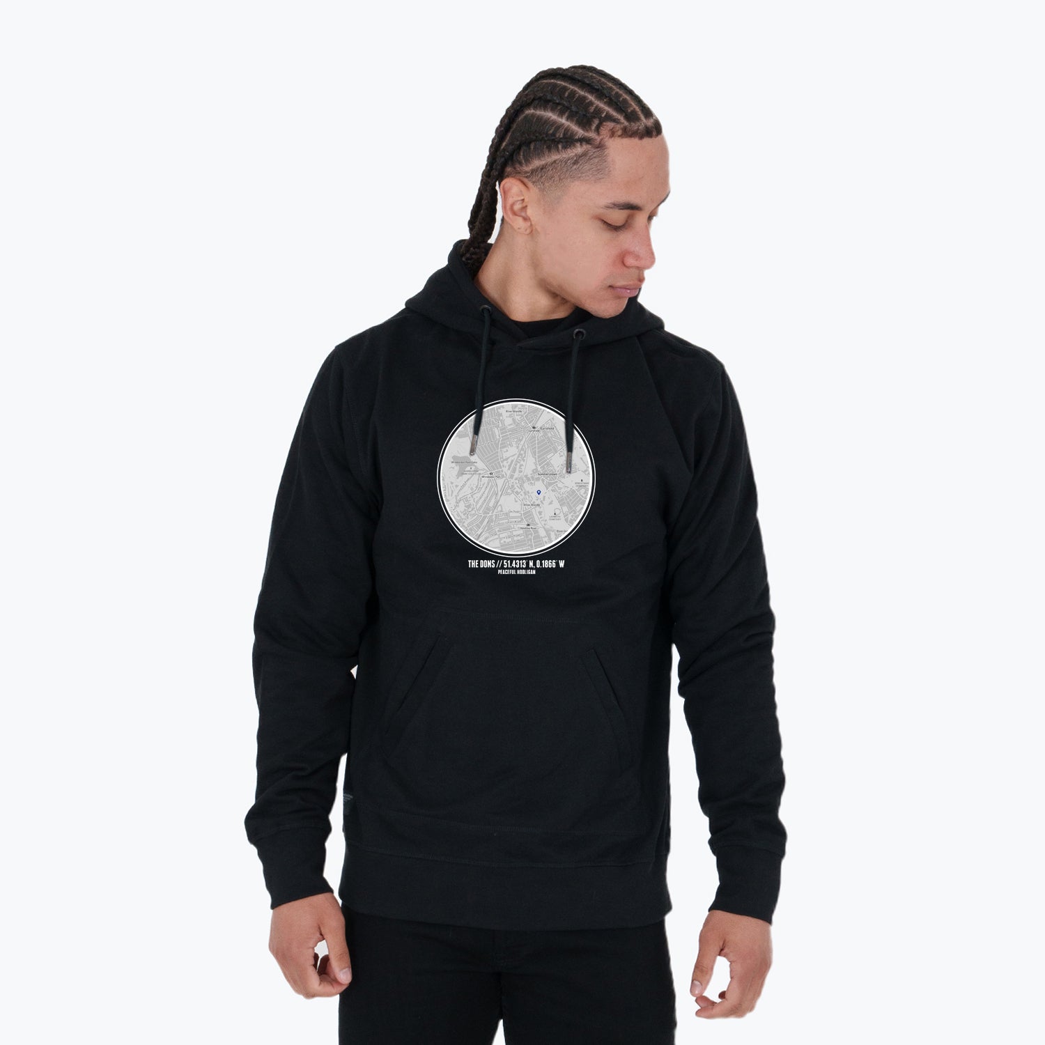 The Dons Location Hoodie Black - Peaceful Hooligan