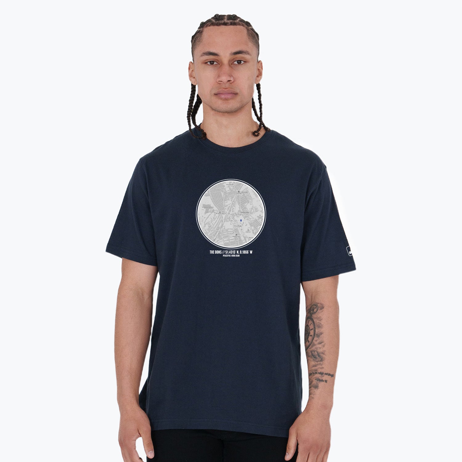 The Dons Location T-Shirt Navy - Peaceful Hooligan