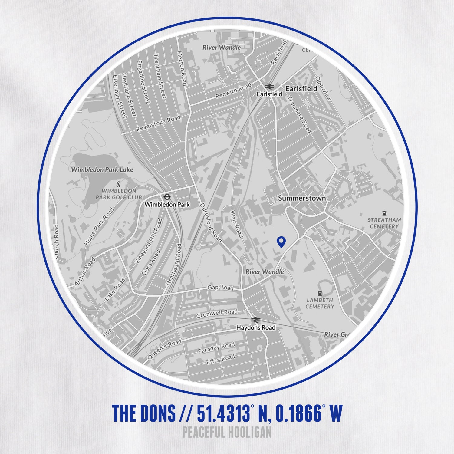 The Dons Location T-Shirt White - Peaceful Hooligan