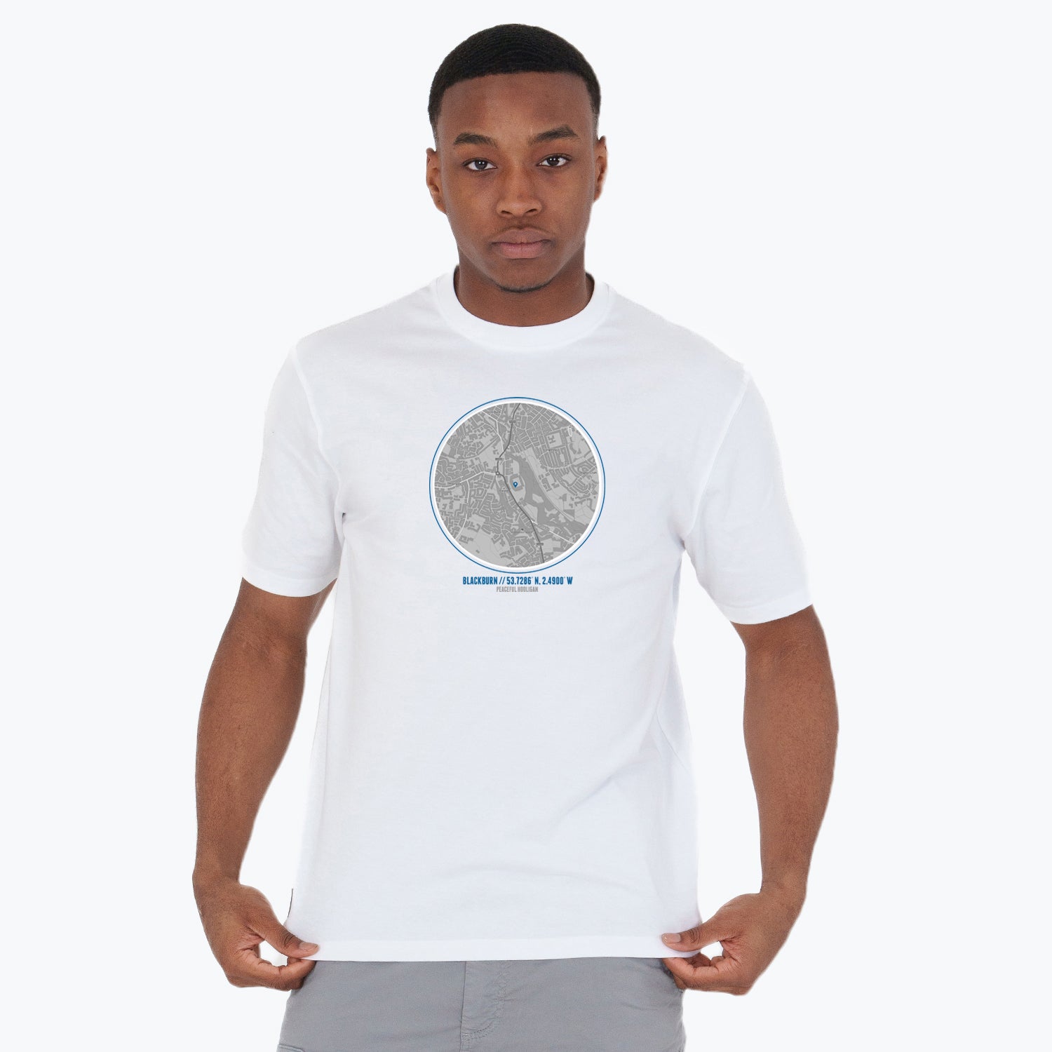 Blackburn Location T-Shirt White - Peaceful Hooligan