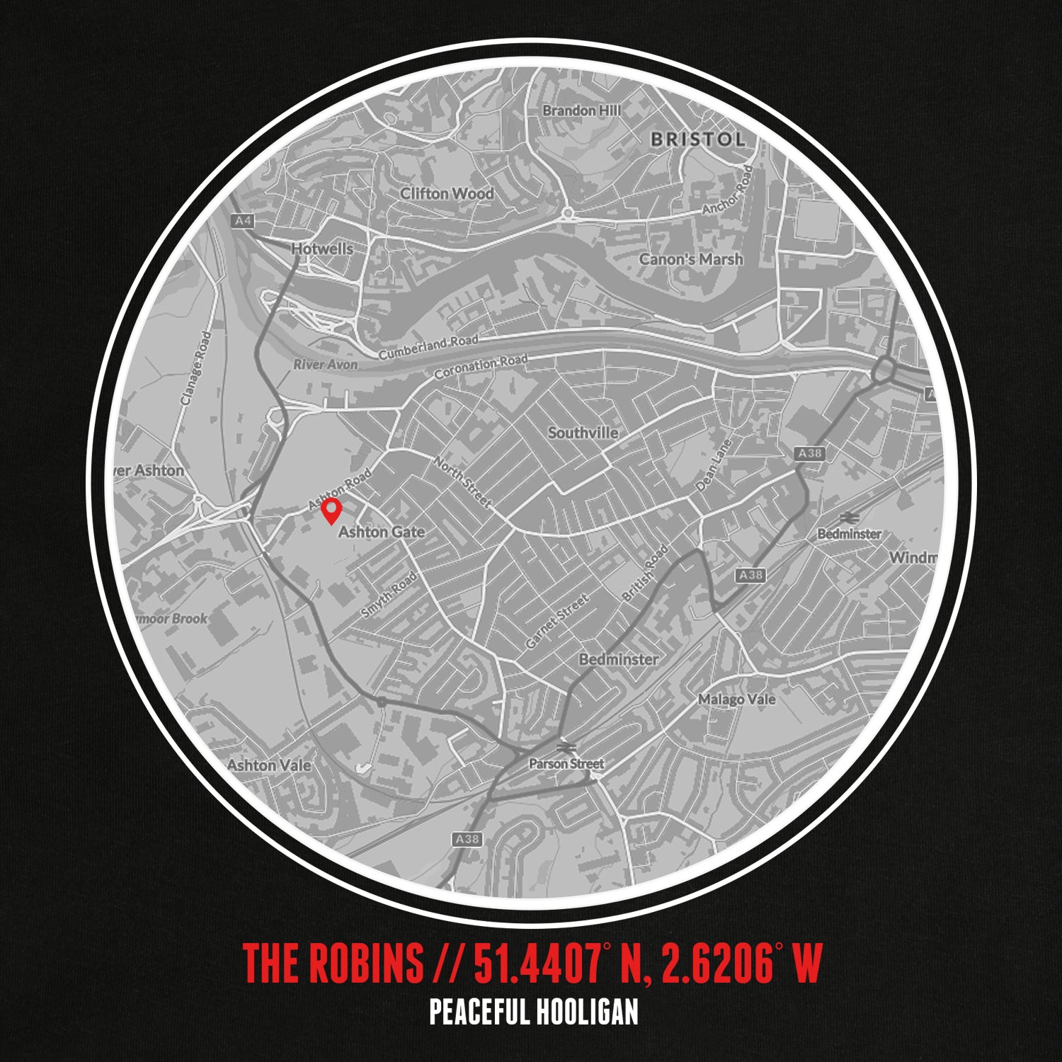 The Robins Location Sweatshirt Black - Peaceful Hooligan