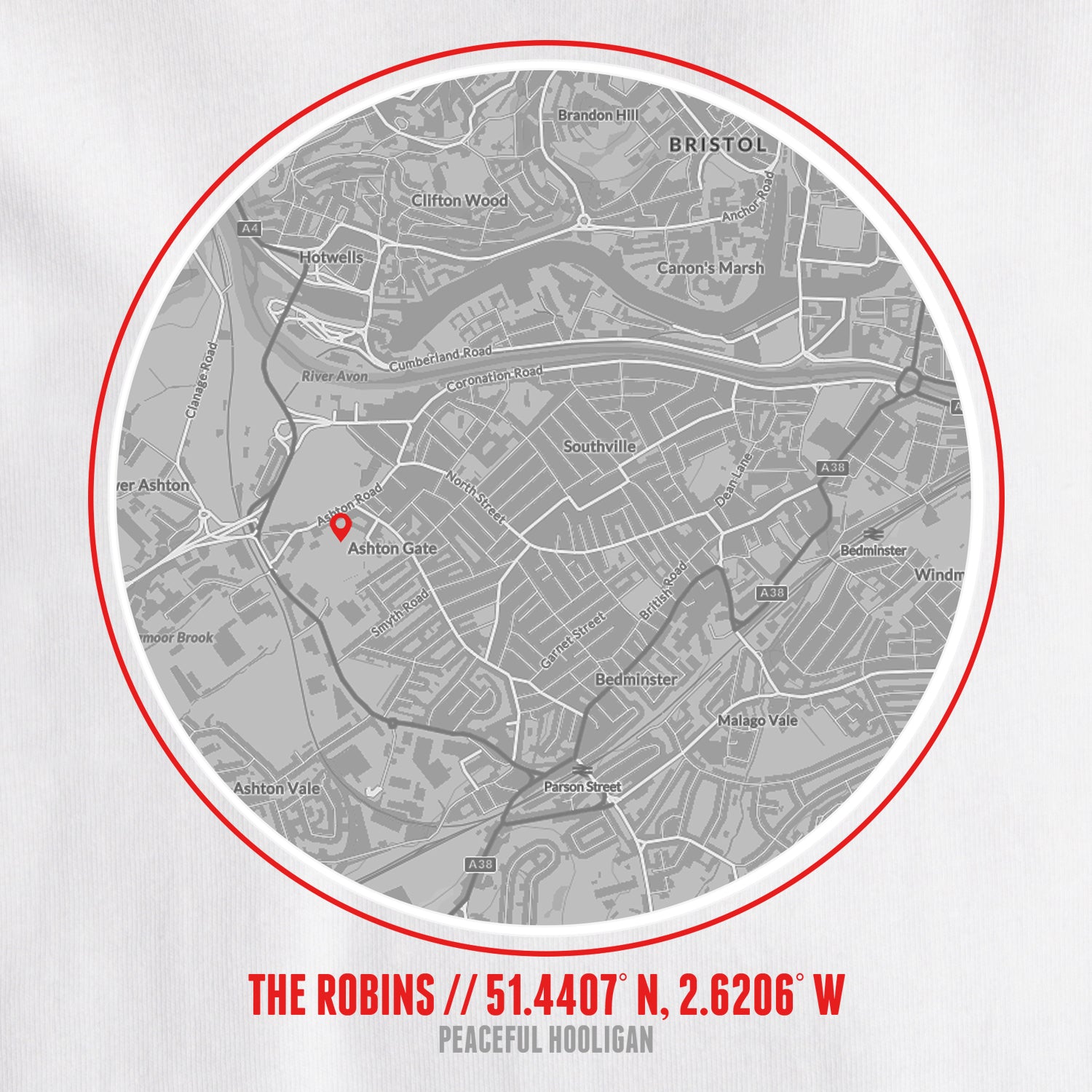 The Robins Location T-Shirt White - Peaceful Hooligan