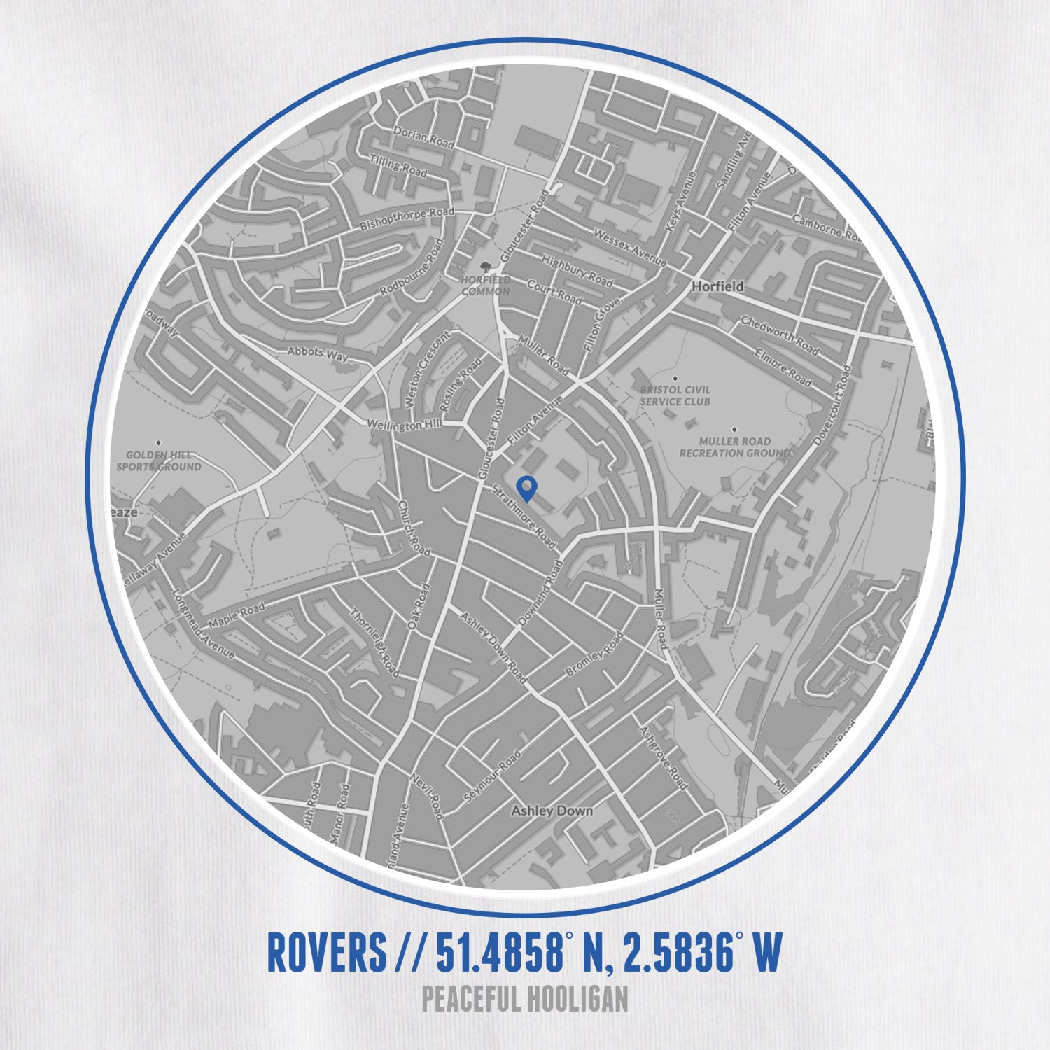 Rovers Location T-Shirt White - Peaceful Hooligan