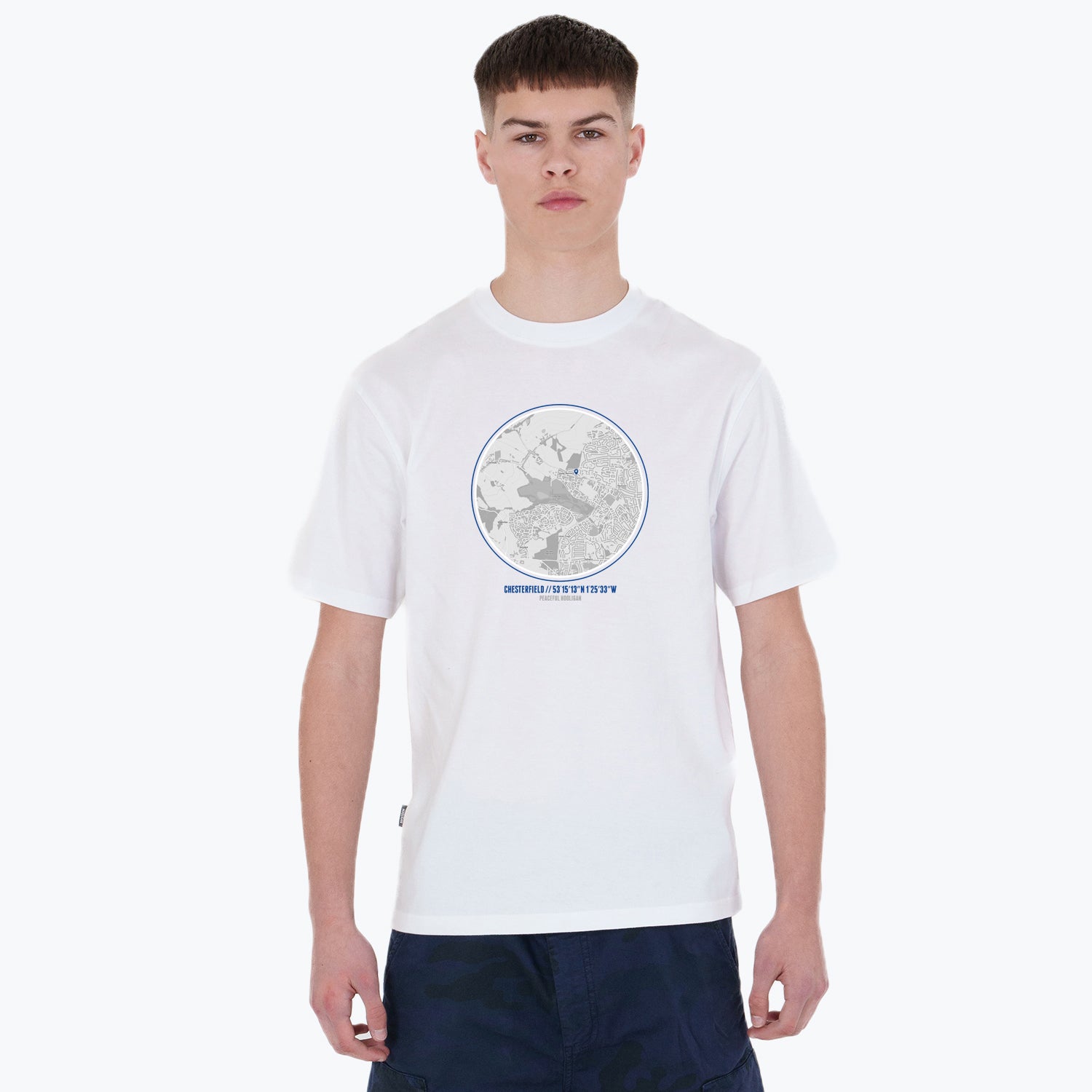 Chesterfield Location T-Shirt White - Peaceful Hooligan