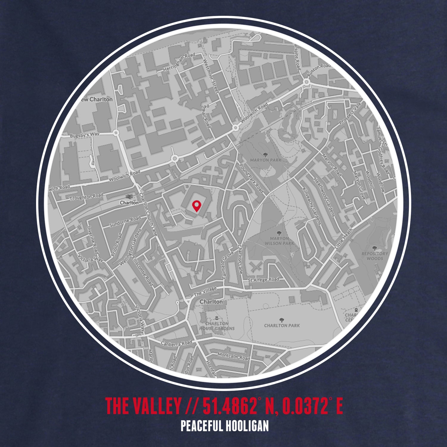The Valley Location Sweatshirt Navy - Peaceful Hooligan