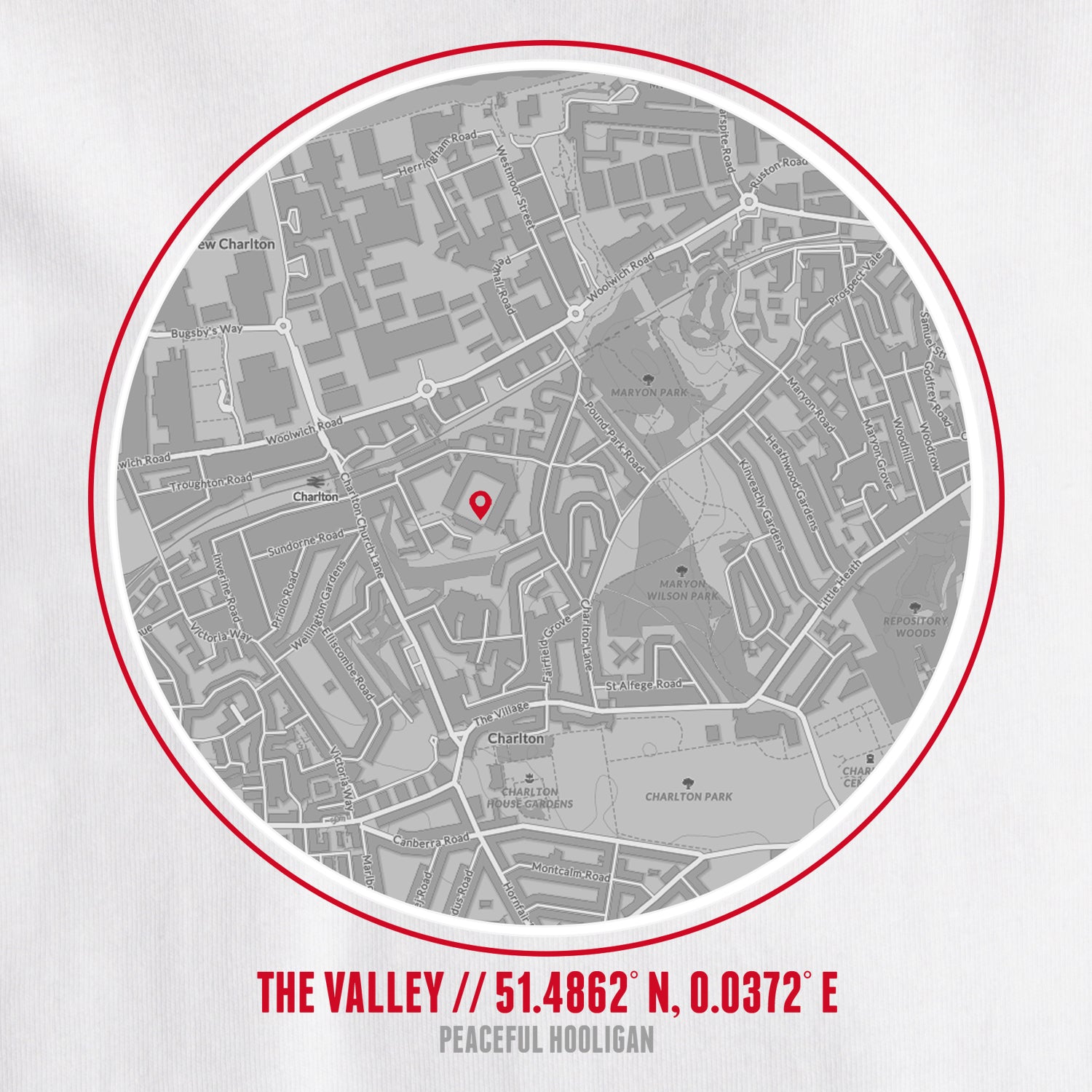 The Valley Location T-Shirt White - Peaceful Hooligan
