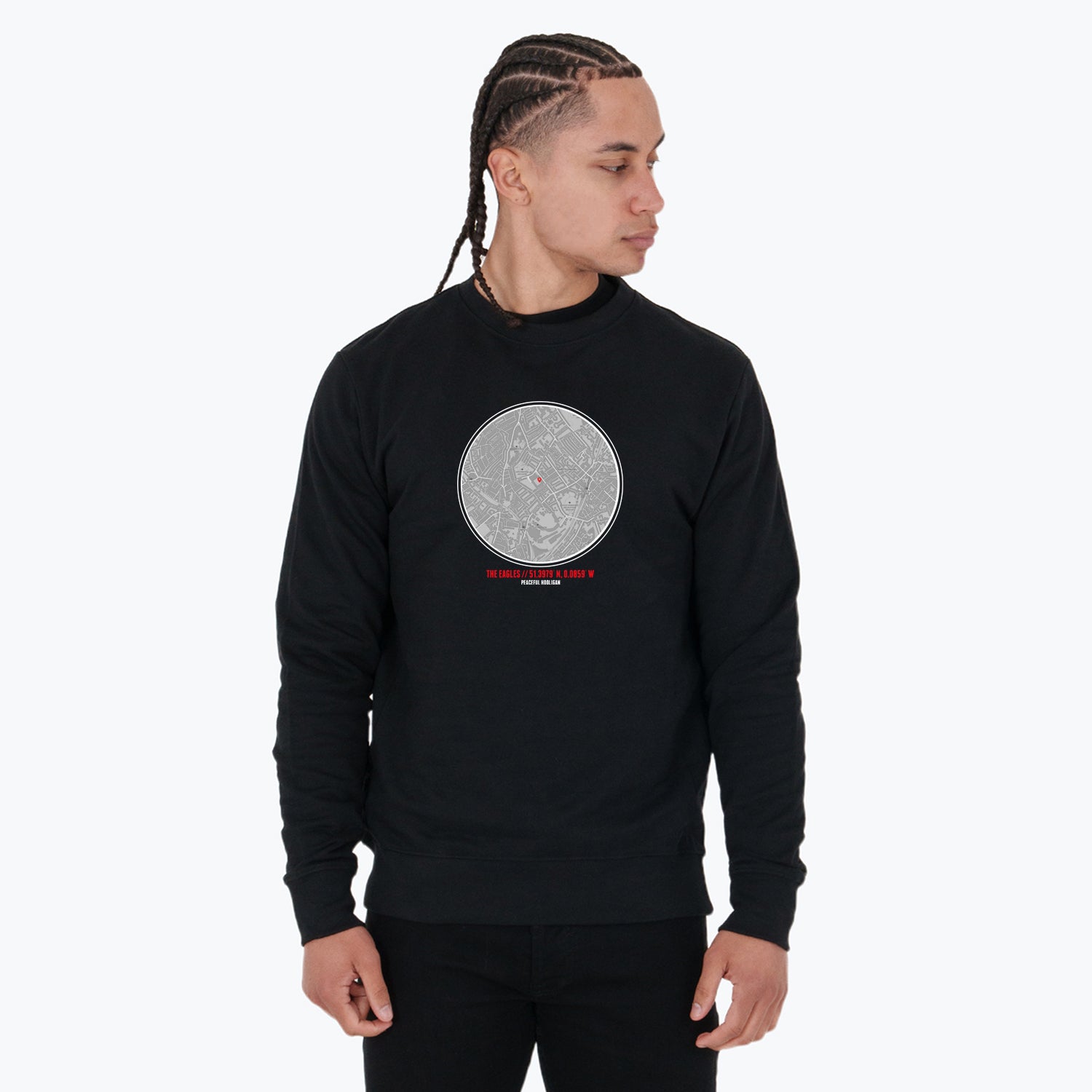 The Eagles Location Sweatshirt Black - Peaceful Hooligan