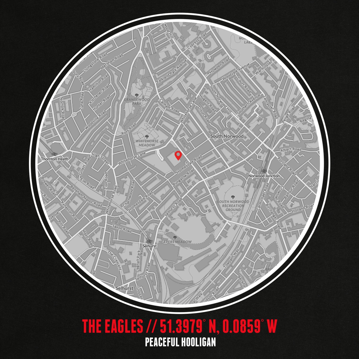 The Eagles Location T-Shirt Black - Peaceful Hooligan