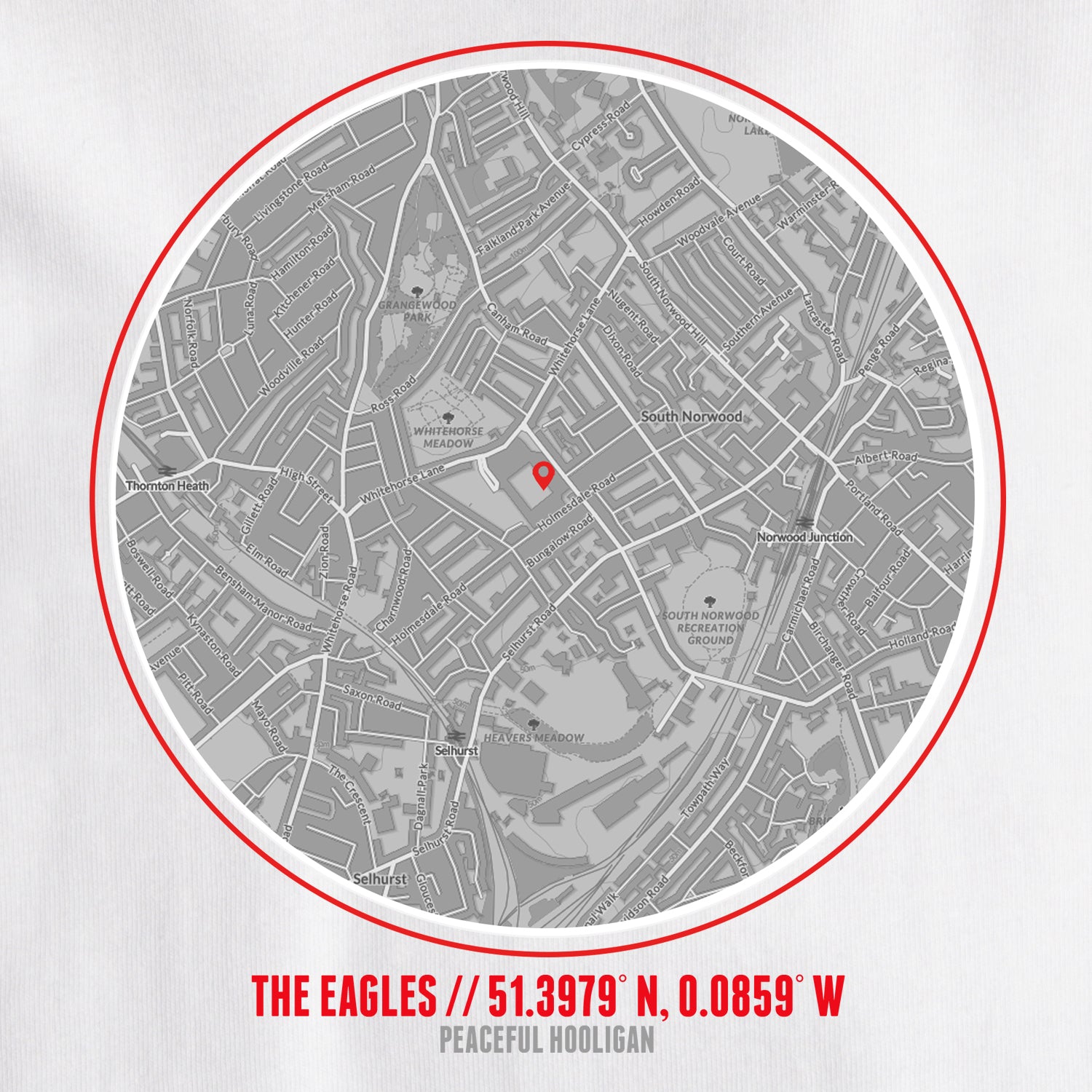The Eagles Location T-Shirt White - Peaceful Hooligan