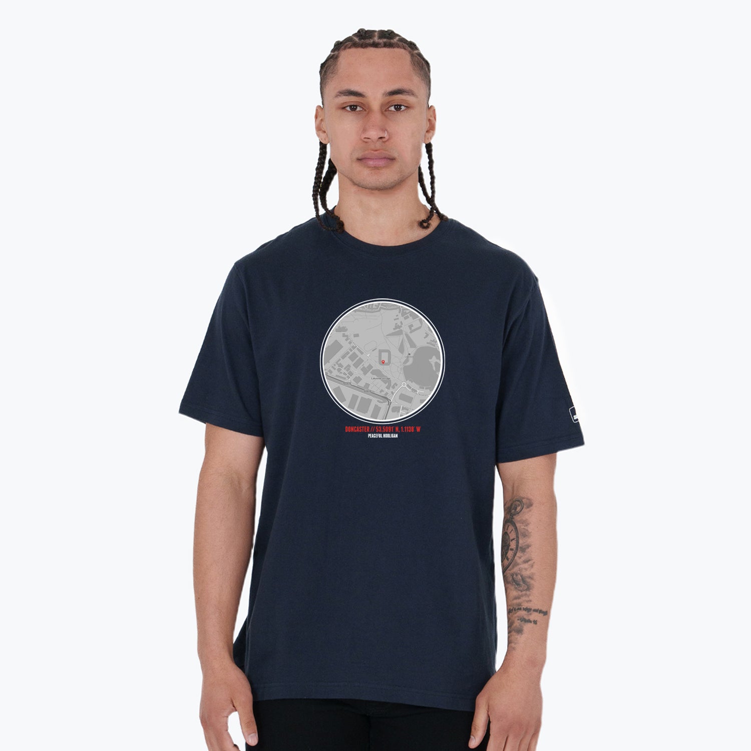 Doncaster Location T-Shirt Navy - Peaceful Hooligan
