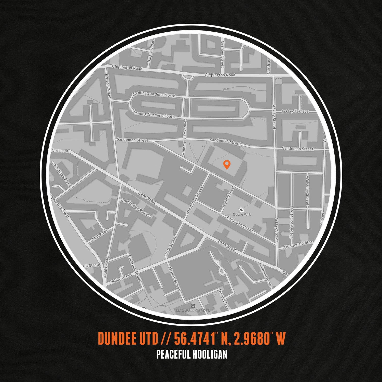 Dundee Utd Location Sweatshirt Black - Peaceful Hooligan