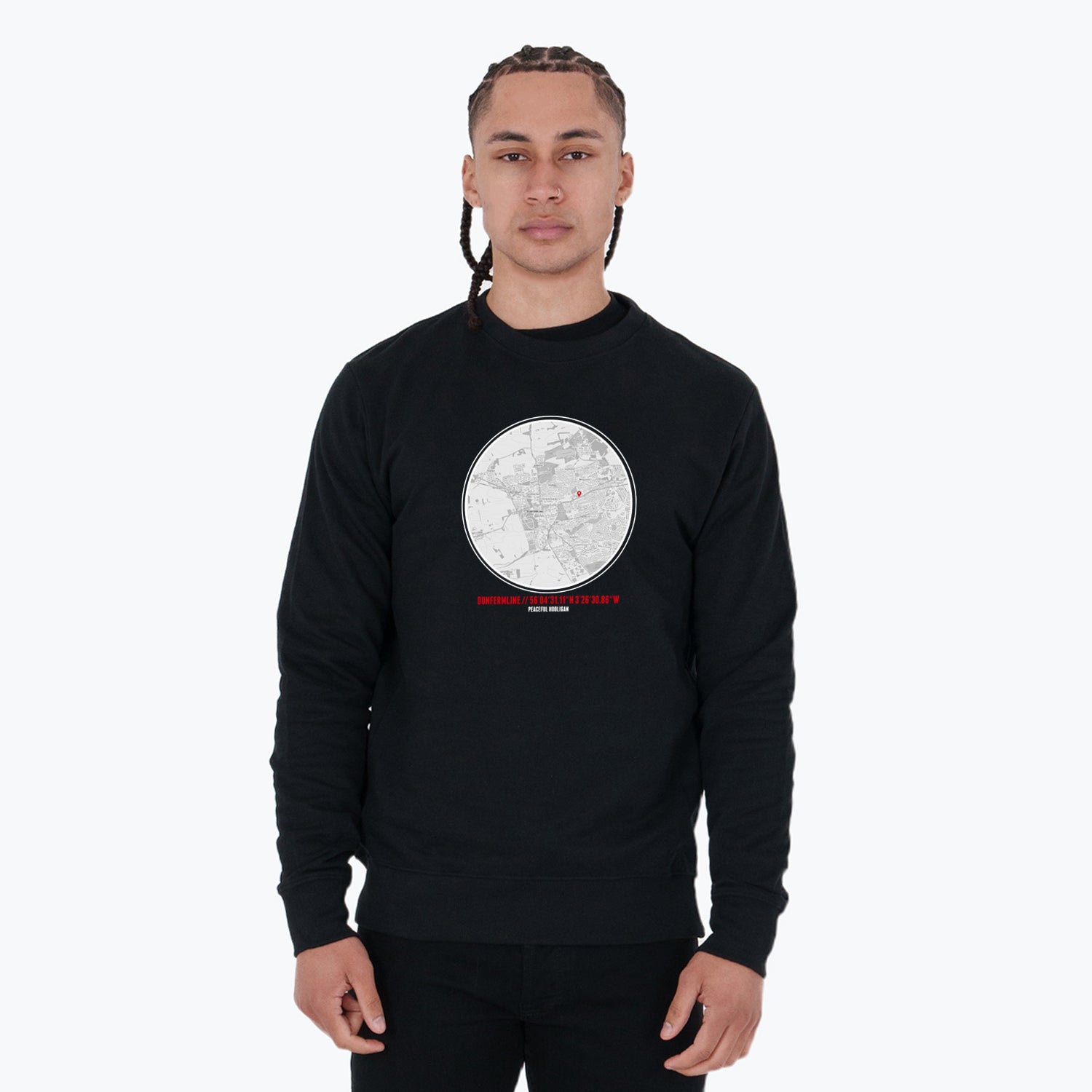 Dunfermline Athletic Location Sweatshirt Black - Peaceful Hooligan