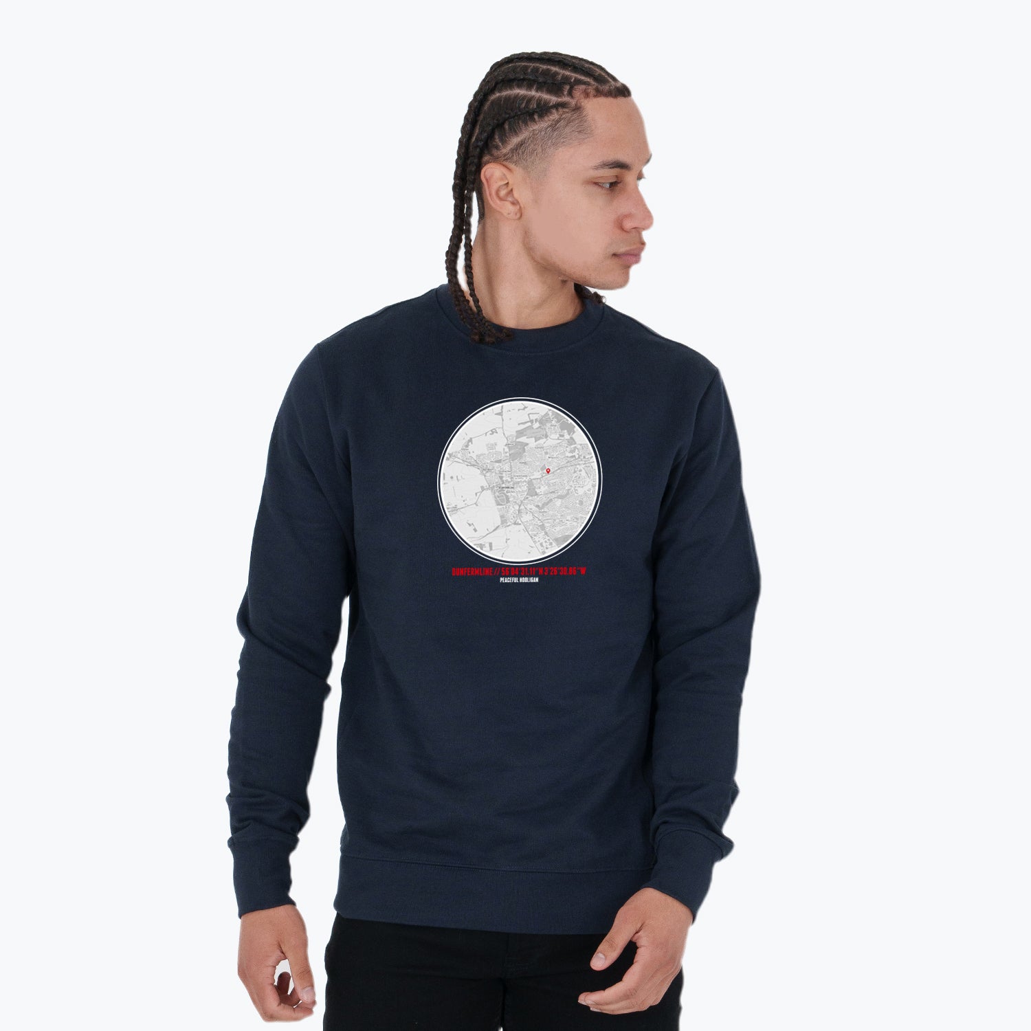 Dunfermline Athletic Location Sweatshirt Navy - Peaceful Hooligan