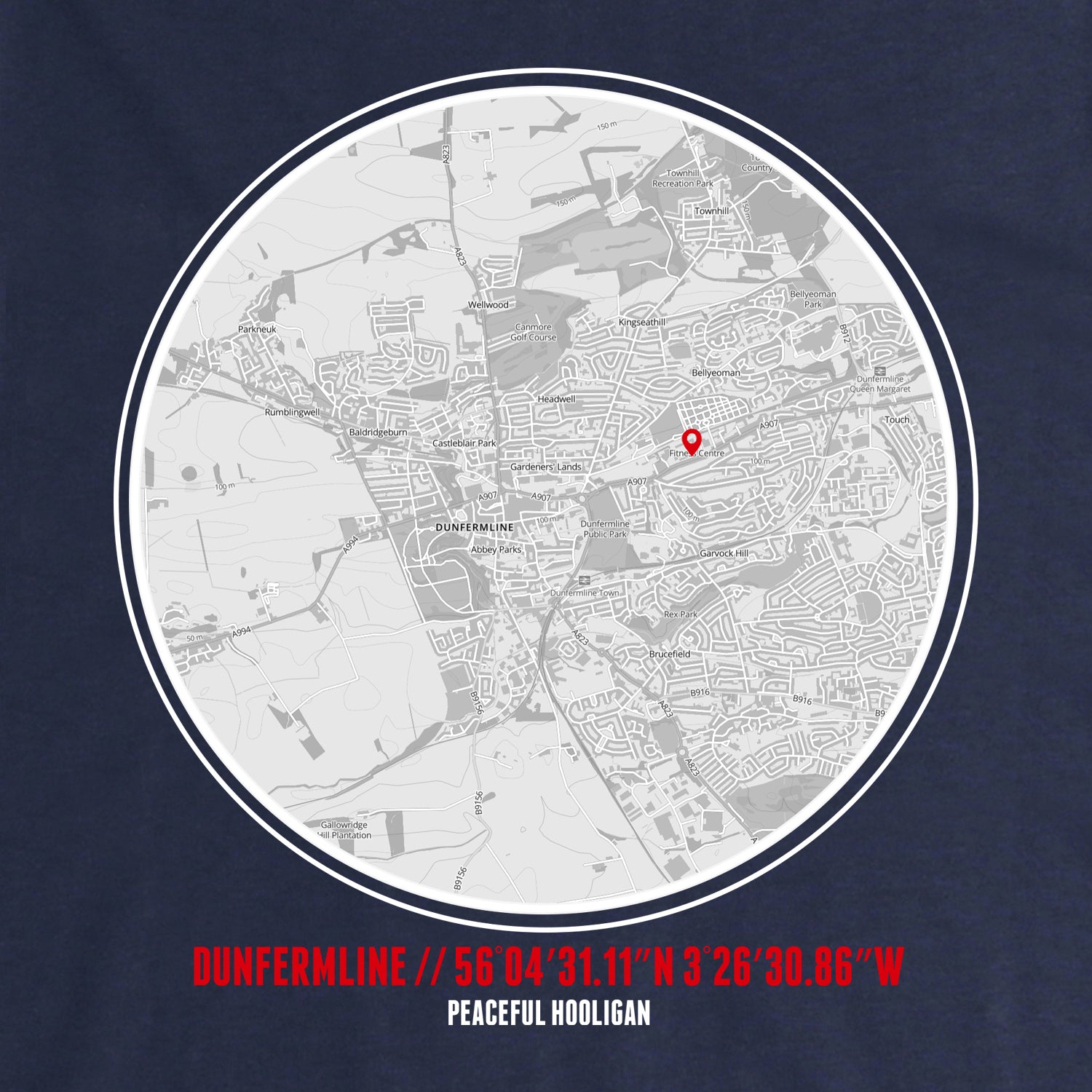 Dunfermline Athletic Location Sweatshirt Navy - Peaceful Hooligan