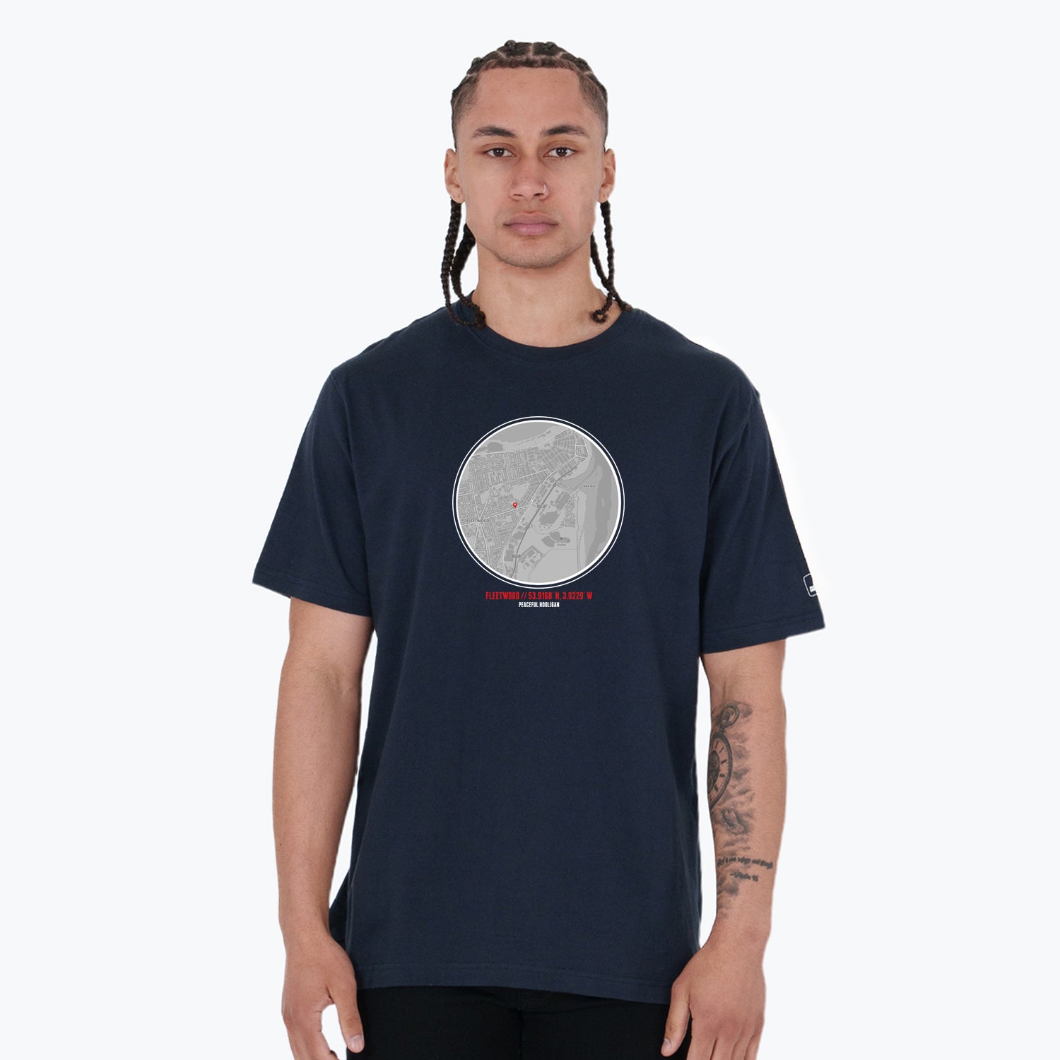 Fleetwood Location T-Shirt Navy - Peaceful Hooligan