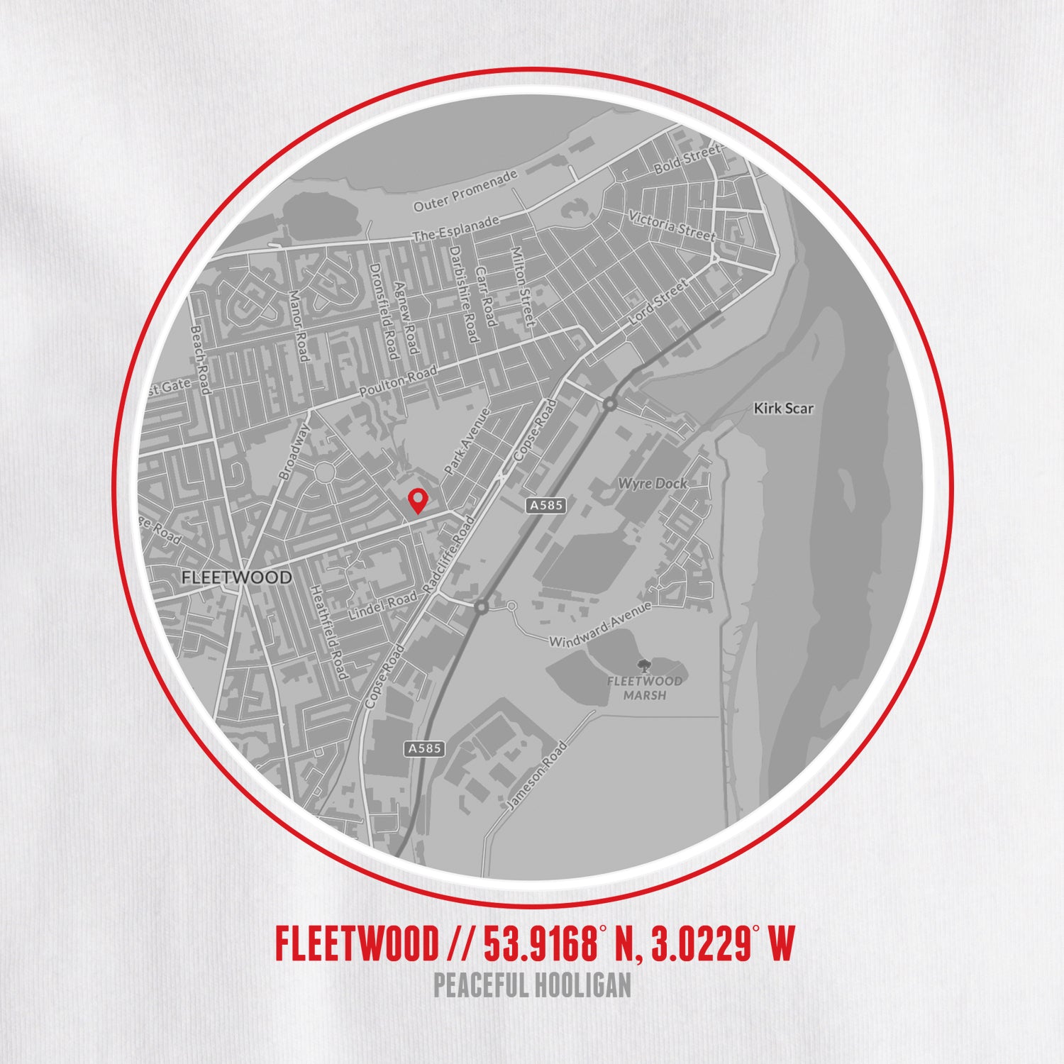 Fleetwood Location T-Shirt White - Peaceful Hooligan