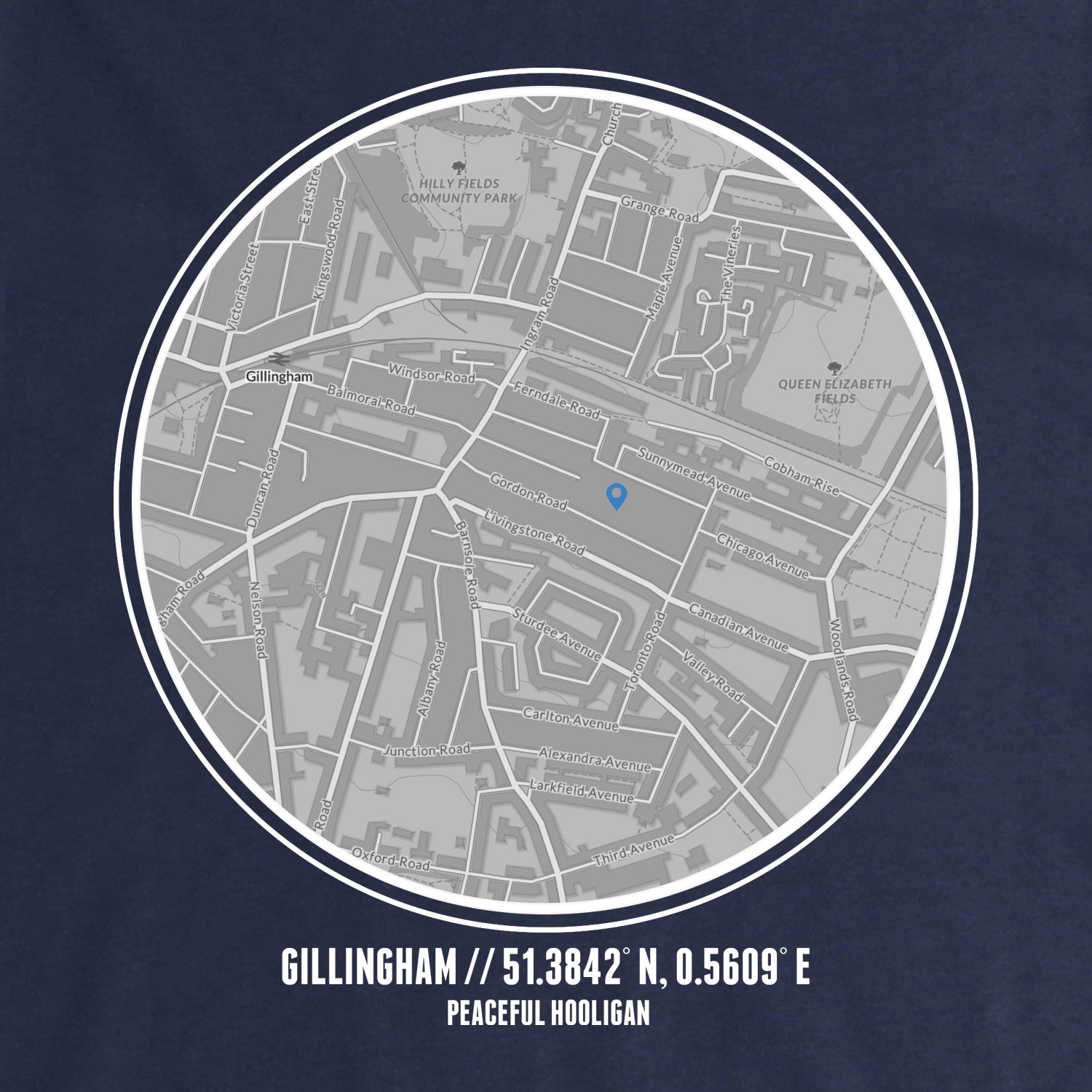 Gillingham Location Sweatshirt Navy - Peaceful Hooligan