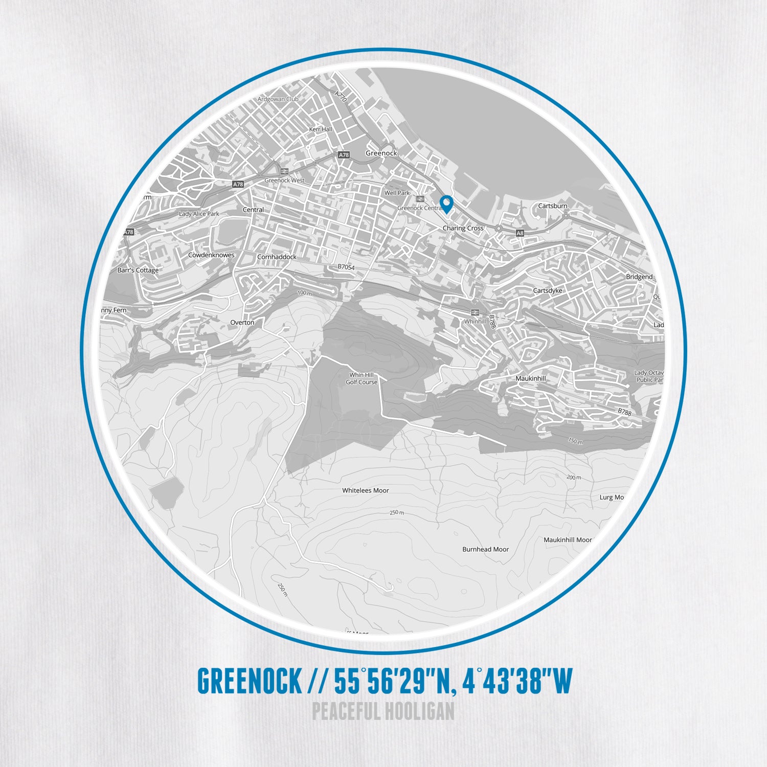 Greenock Morton Location T-Shirt White - Peaceful Hooligan