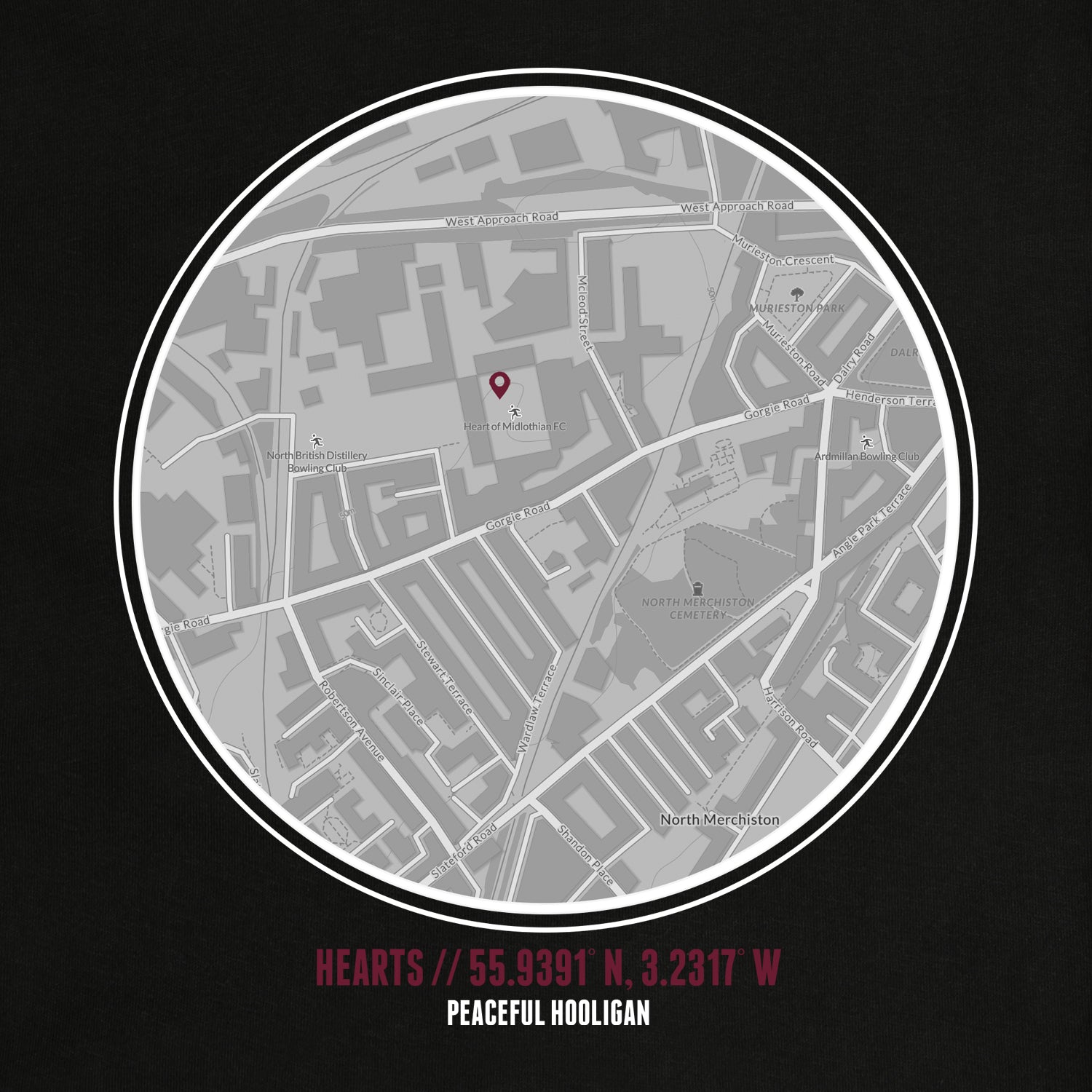 Hearts Location Sweatshirt Black - Peaceful Hooligan