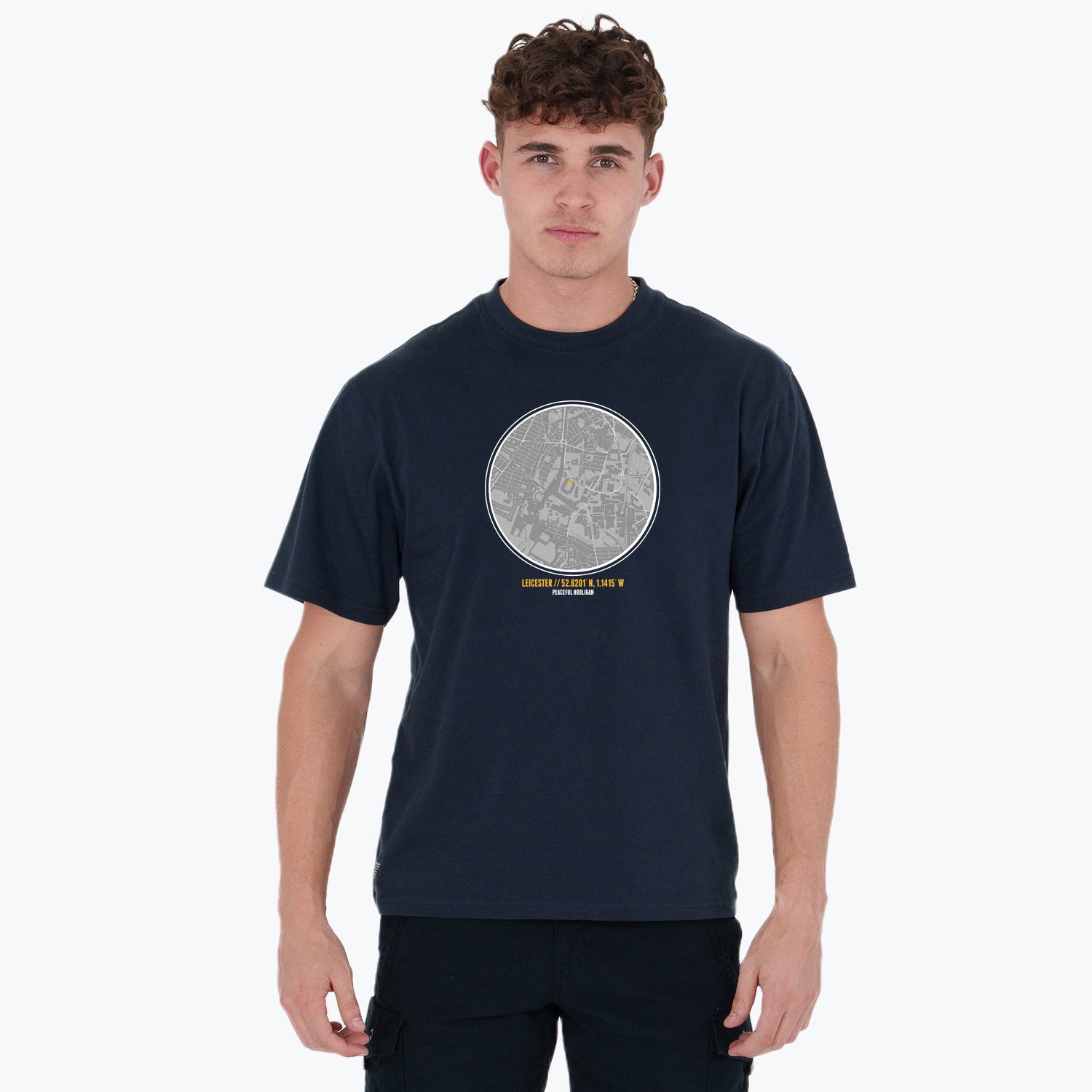 Leicester City Location T-Shirt Navy - Peaceful Hooligan
