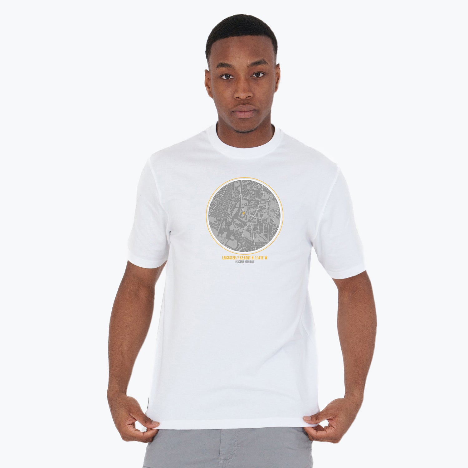 Leicester City Location T-Shirt White - Peaceful Hooligan