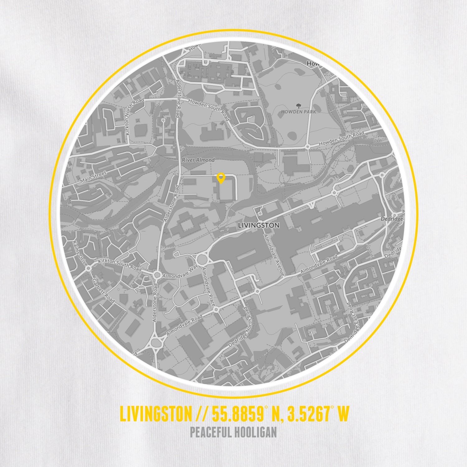 Livingston Location T-Shirt White - Peaceful Hooligan