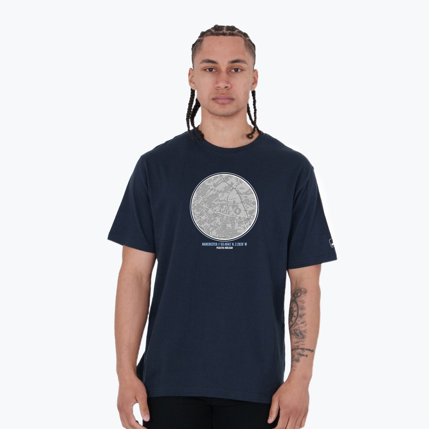 Manchester City Location T-Shirt Navy - Peaceful Hooligan