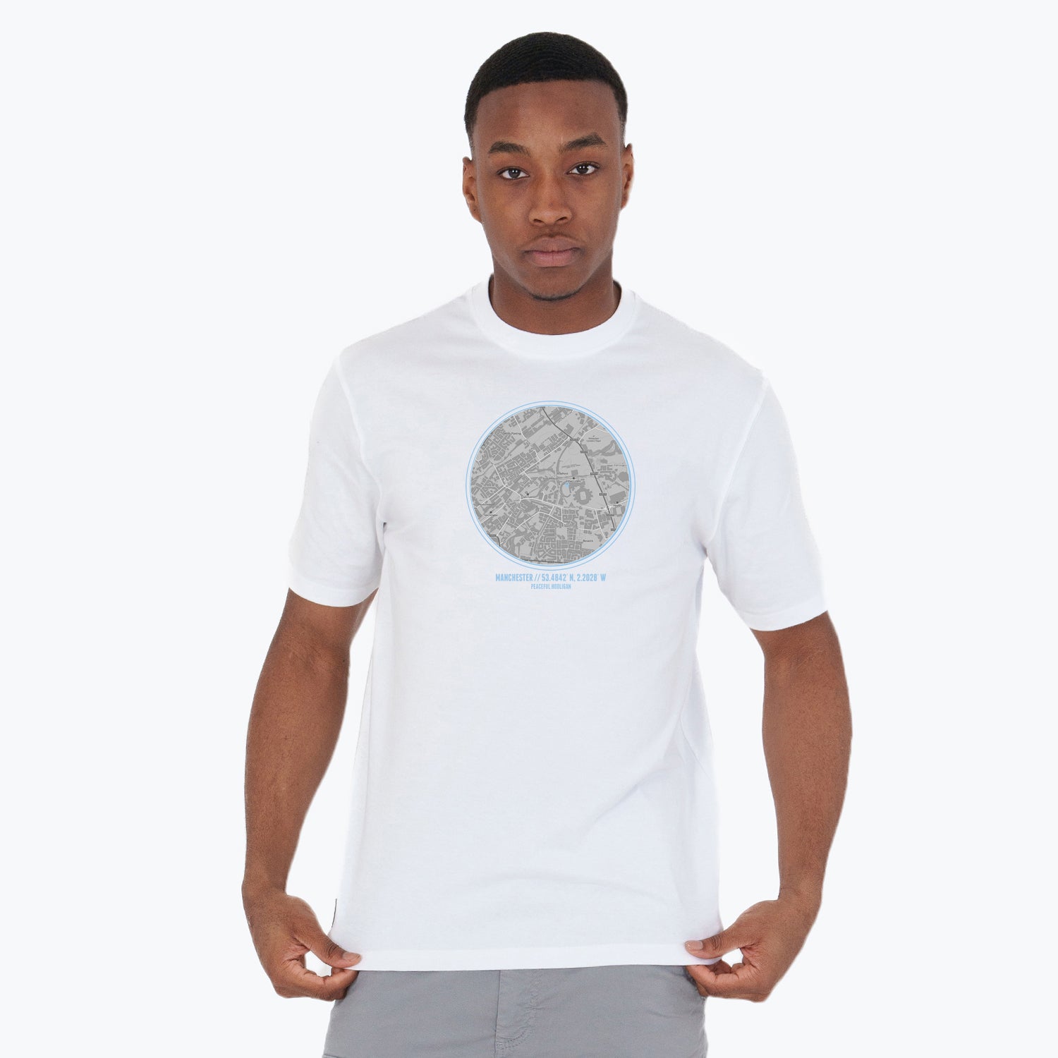 Manchester City Location T-Shirt White - Peaceful Hooligan