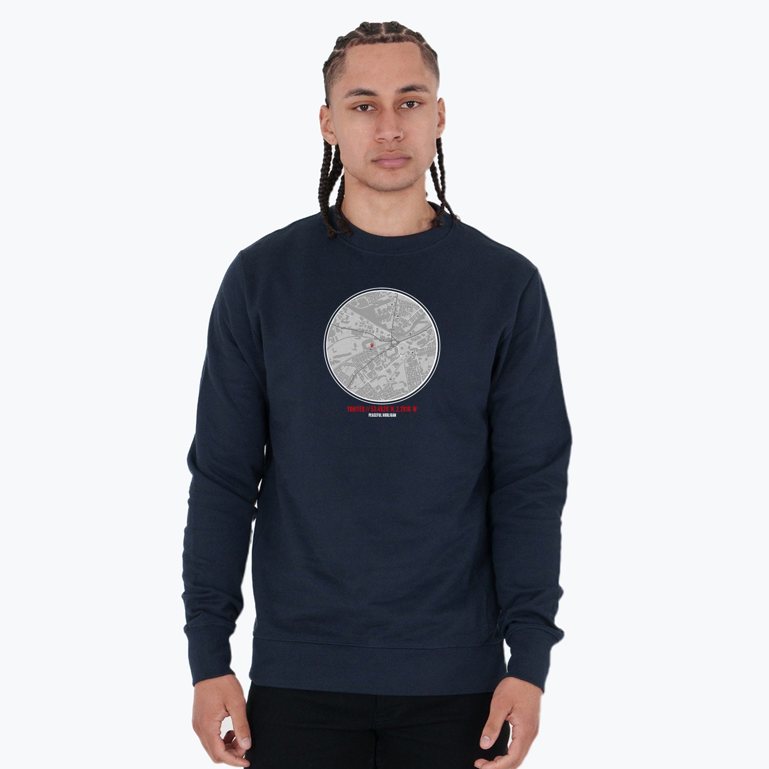 Yanited Location Sweatshirt Navy - Peaceful Hooligan