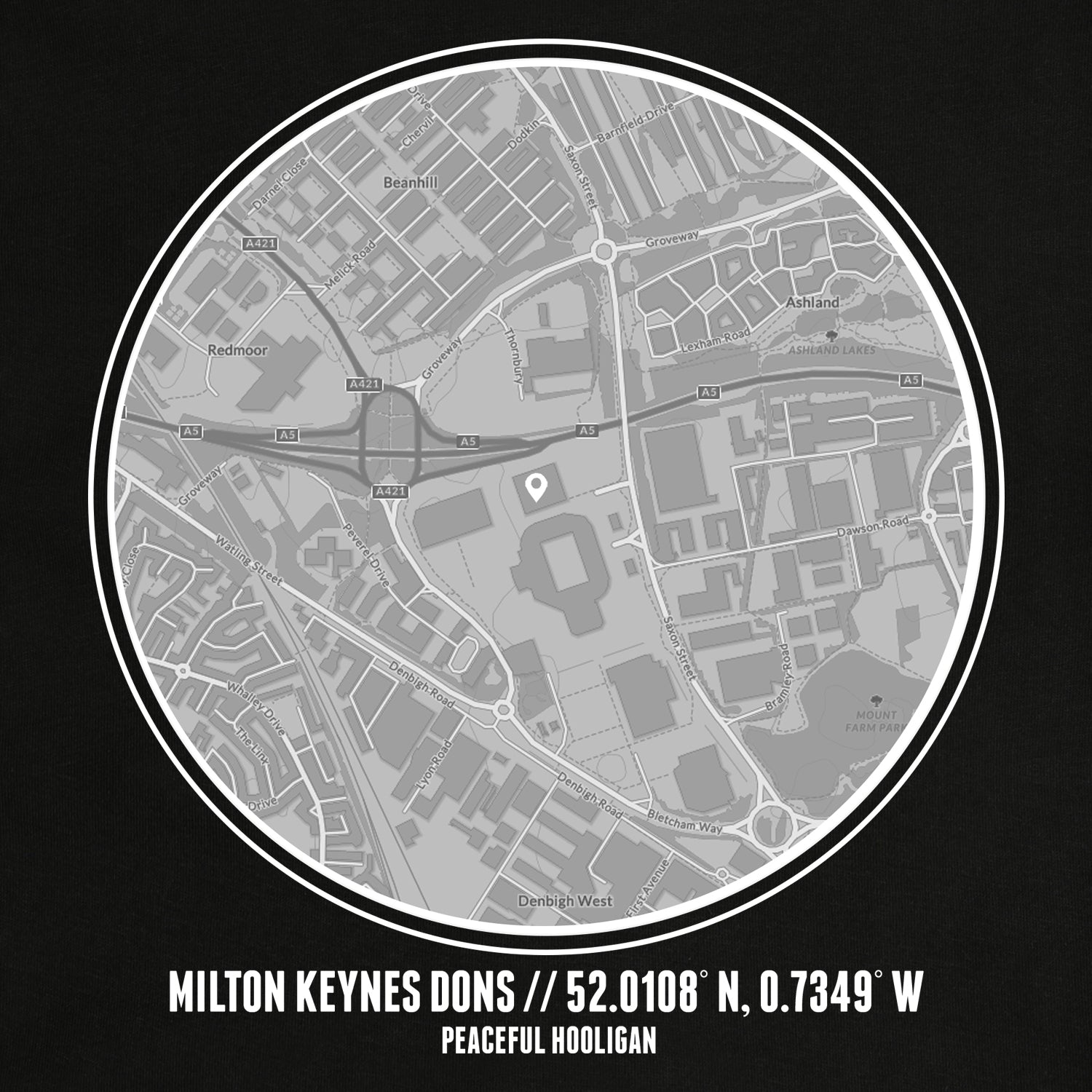 Milton Keynes Dons Location Sweatshirt Black - Peaceful Hooligan