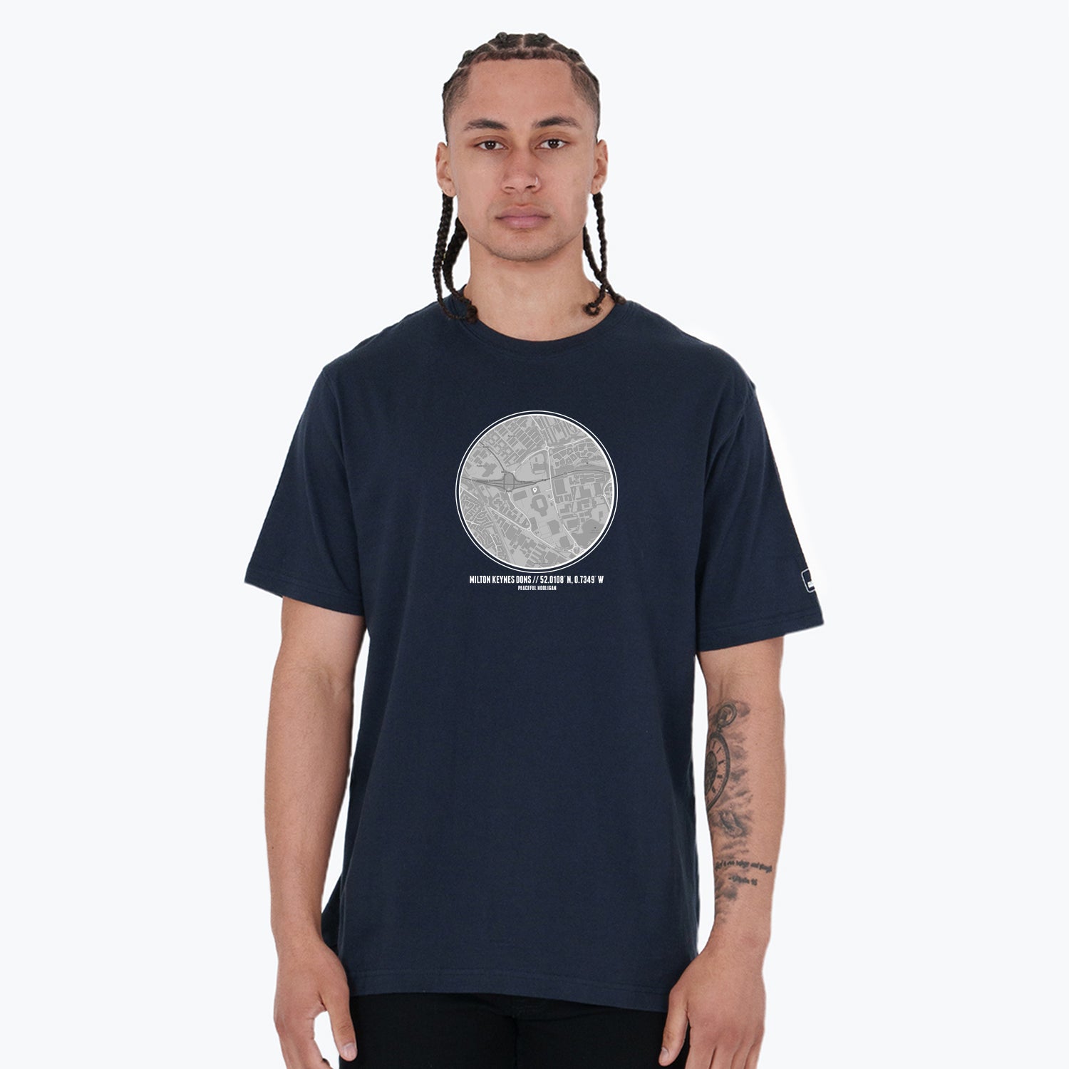 Milton Keynes Dons Location T-Shirt Navy - Peaceful Hooligan