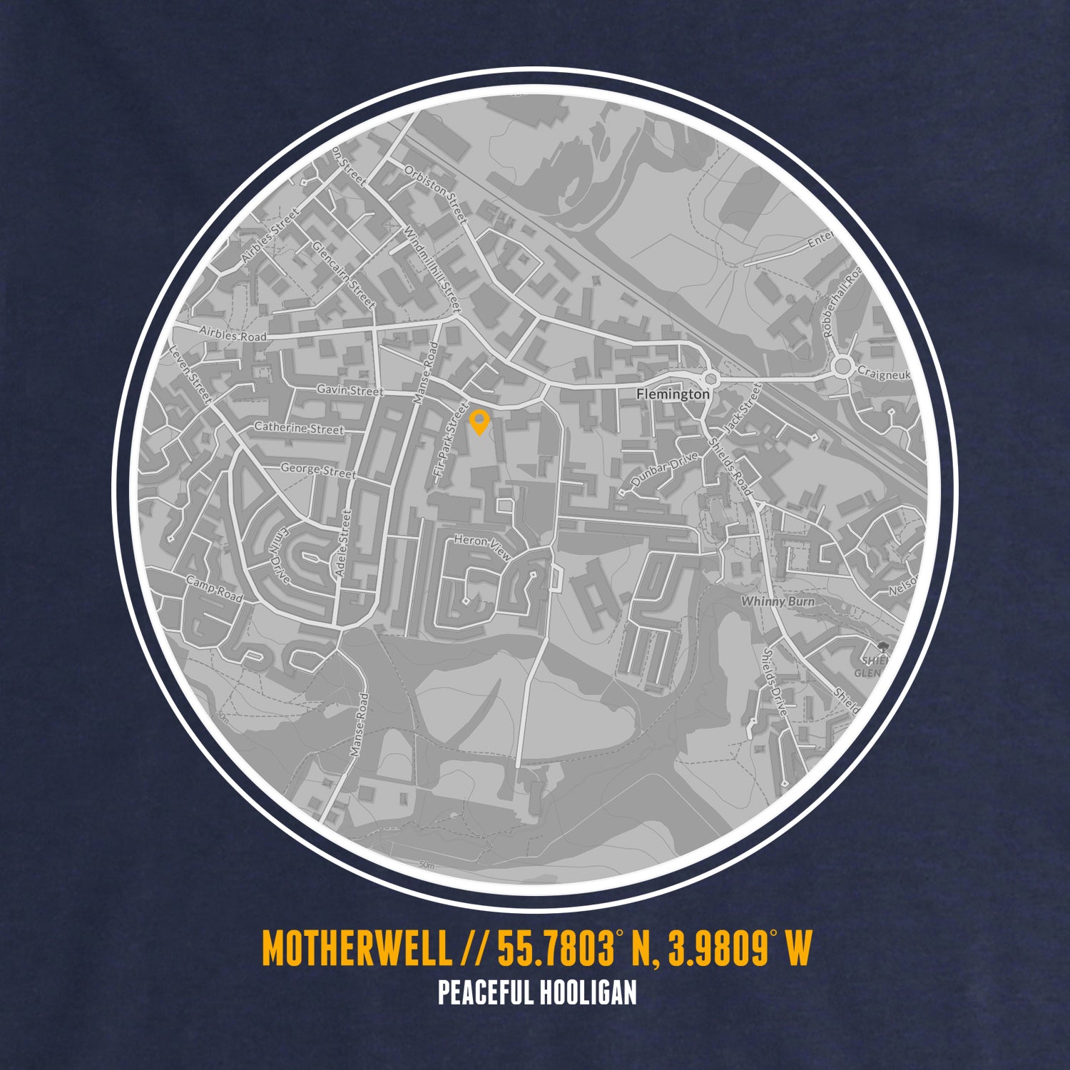 Motherwell Location Sweatshirt Navy - Peaceful Hooligan