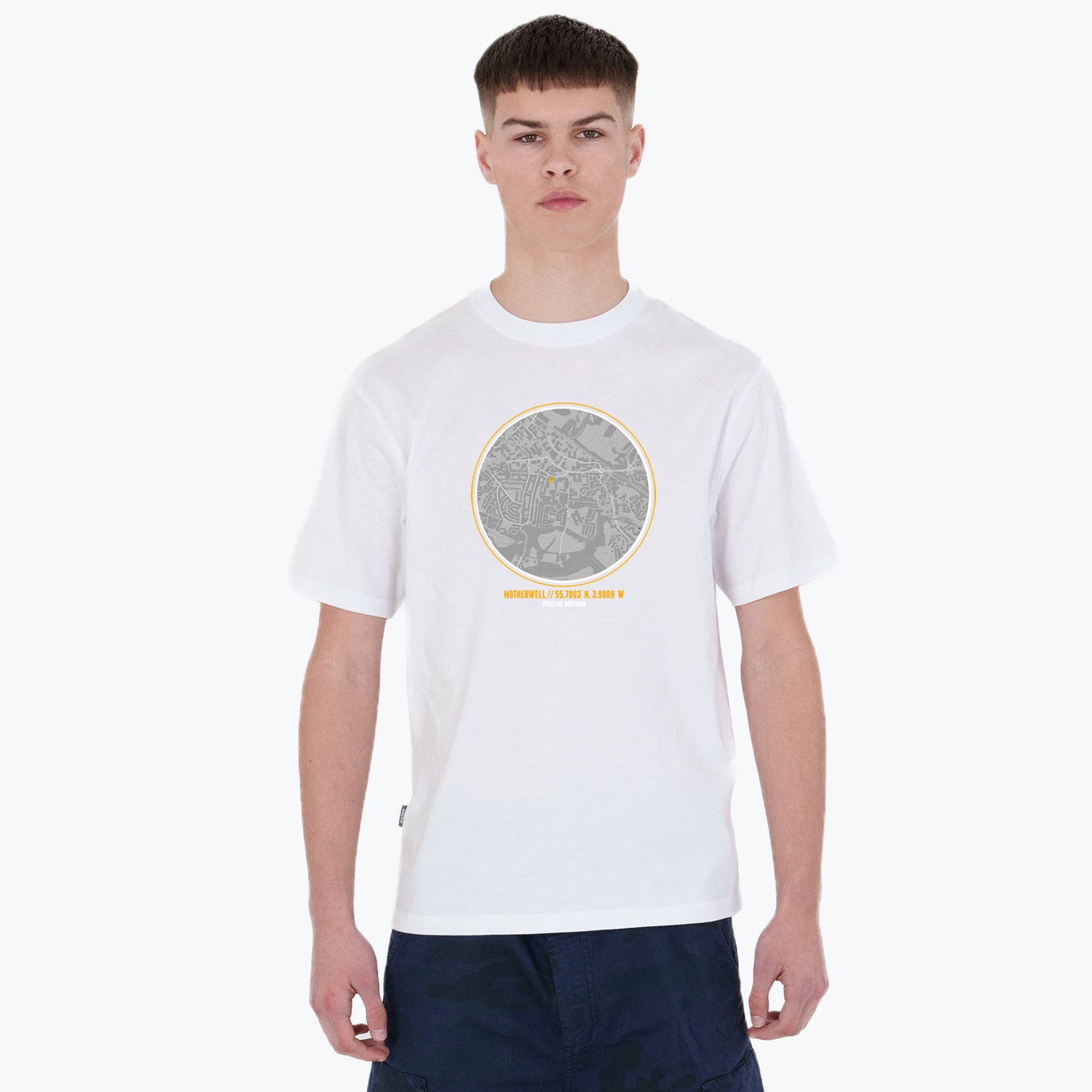 Motherwell Location T-Shirt White - Peaceful Hooligan