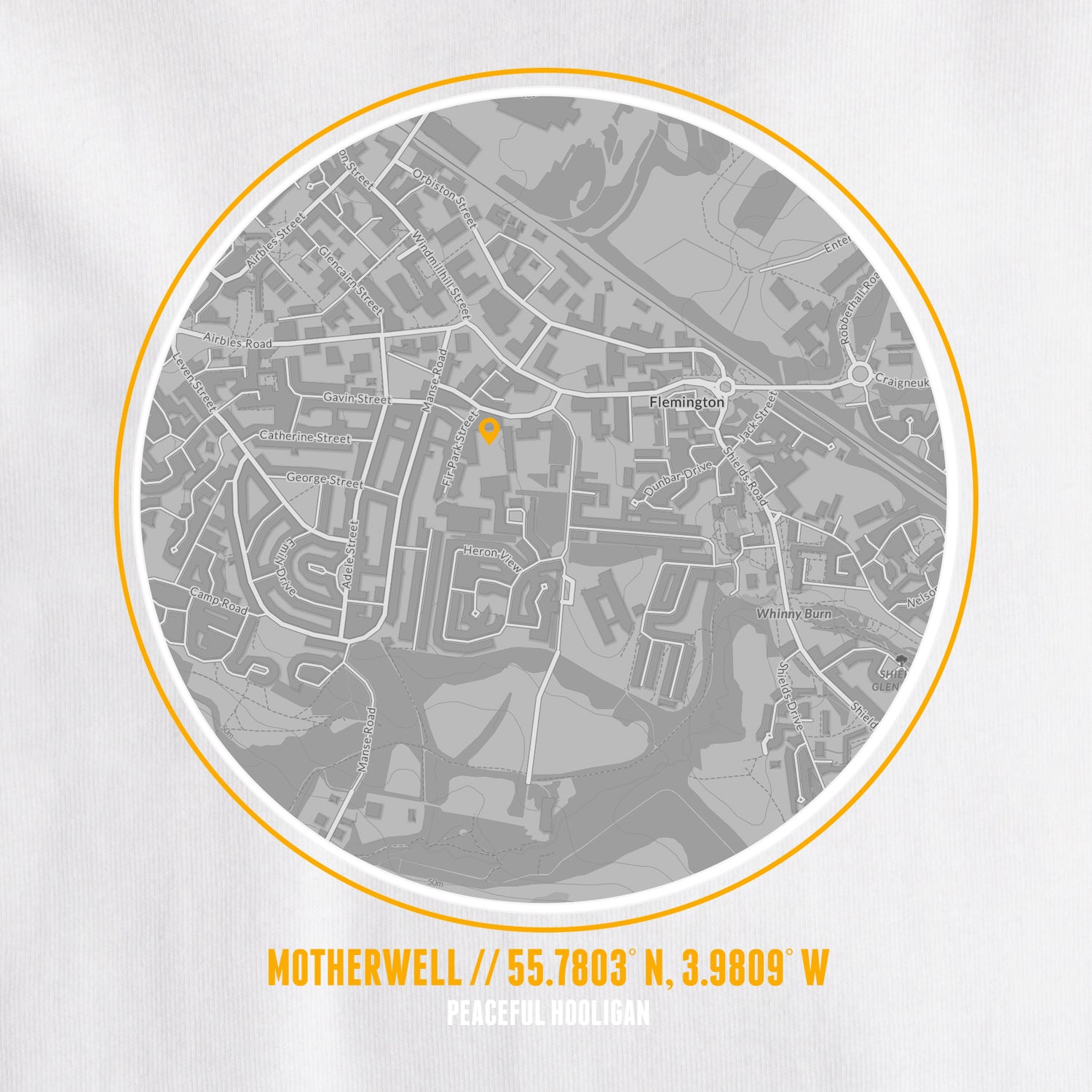 Motherwell Location T-Shirt White - Peaceful Hooligan
