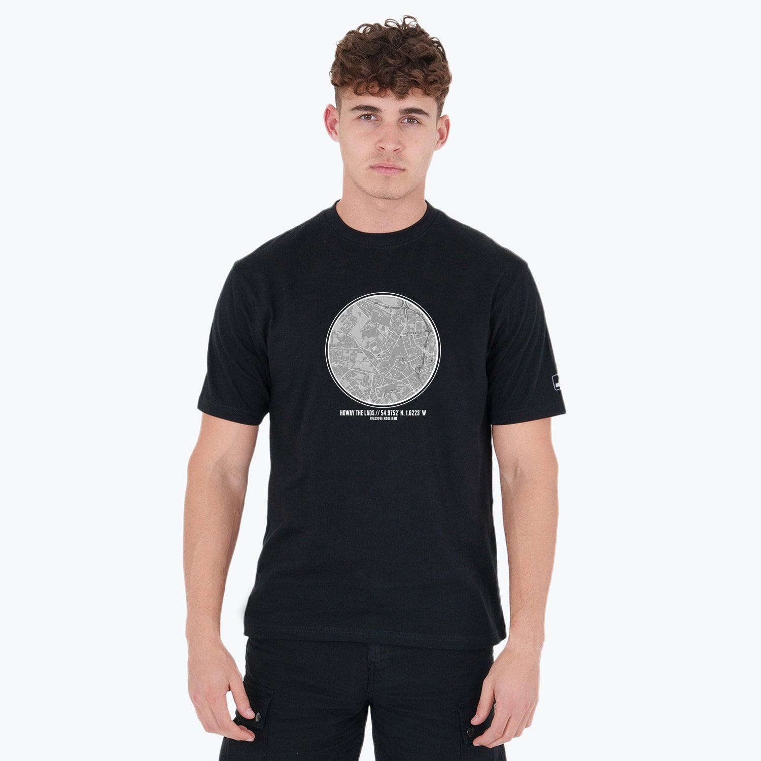 Howay The Lads Location T-Shirt Black - Peaceful Hooligan