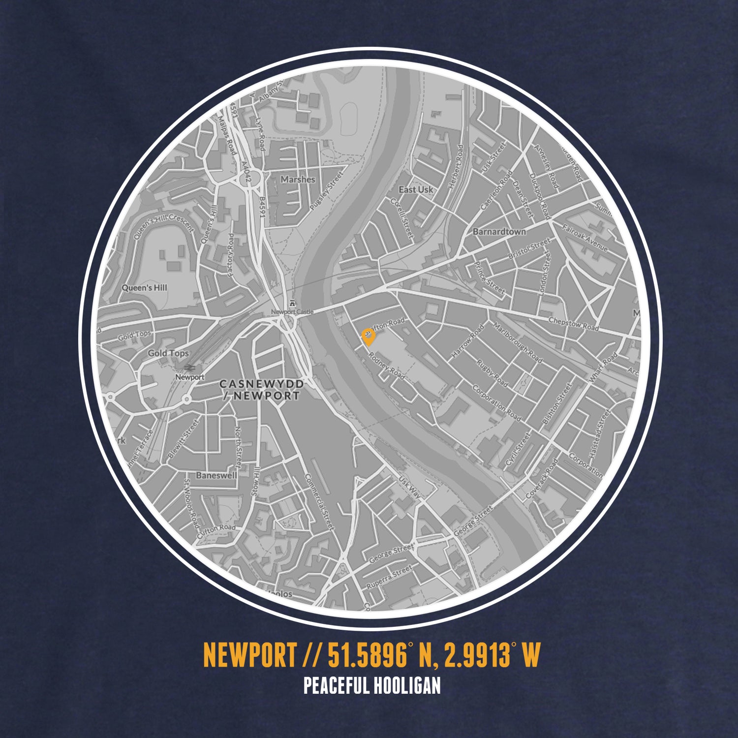 Newport Location Sweatshirt Navy - Peaceful Hooligan