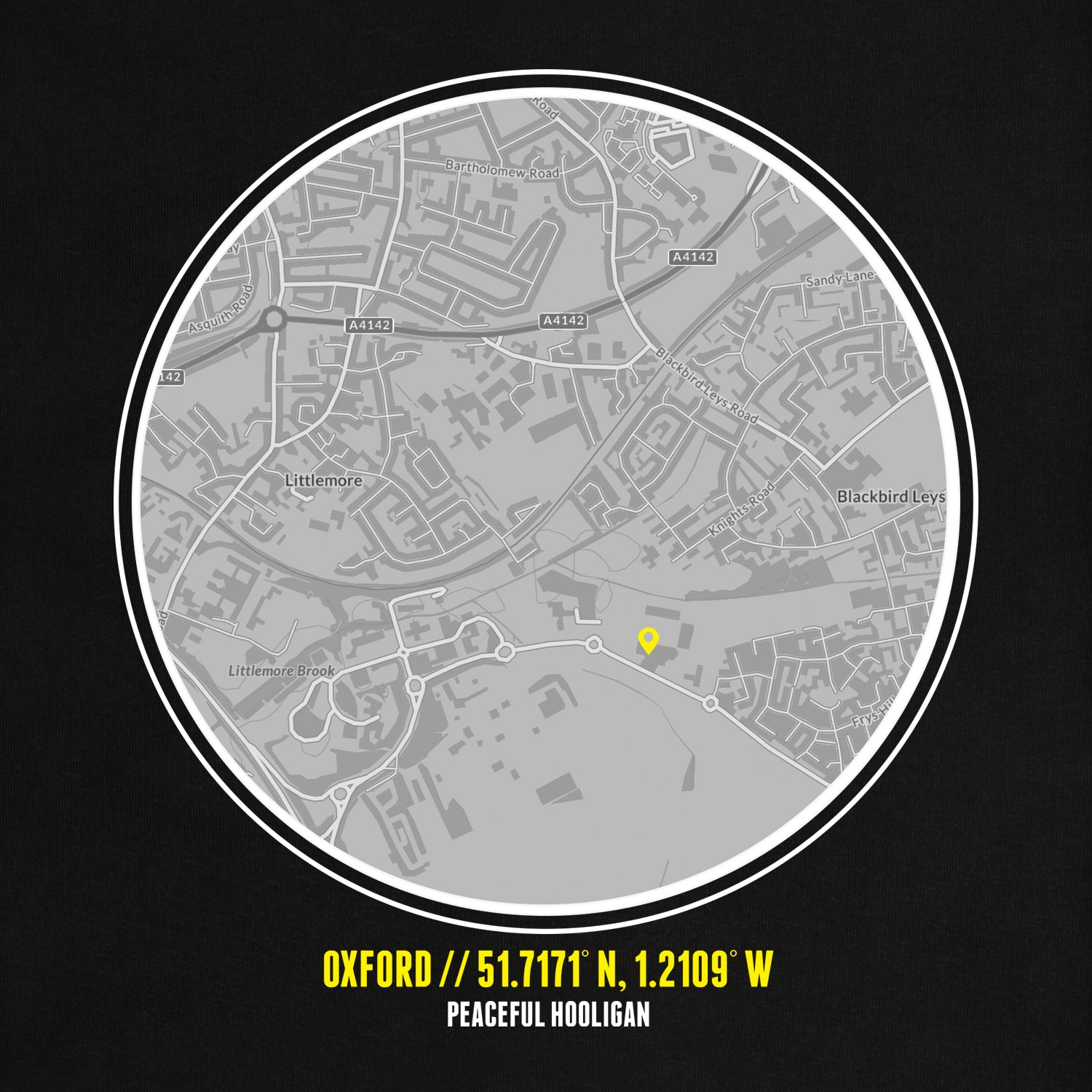 Oxford Location T-Shirt Black - Peaceful Hooligan