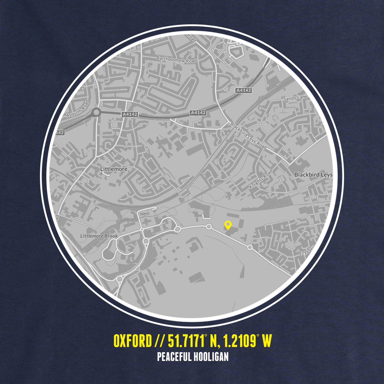Oxford Location T-Shirt Navy - Peaceful Hooligan