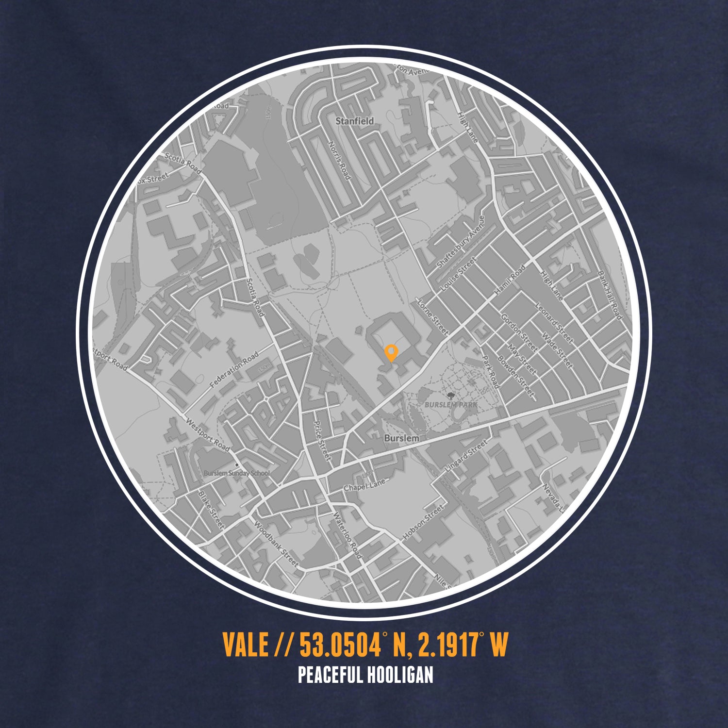 Vale Location Sweatshirt Navy - Peaceful Hooligan