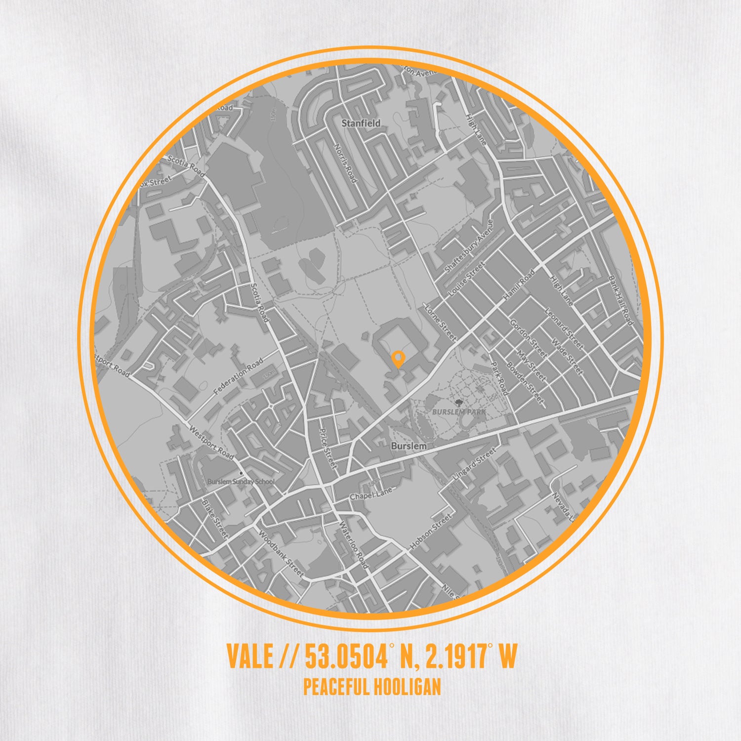 Vale Location T-Shirt White - Peaceful Hooligan