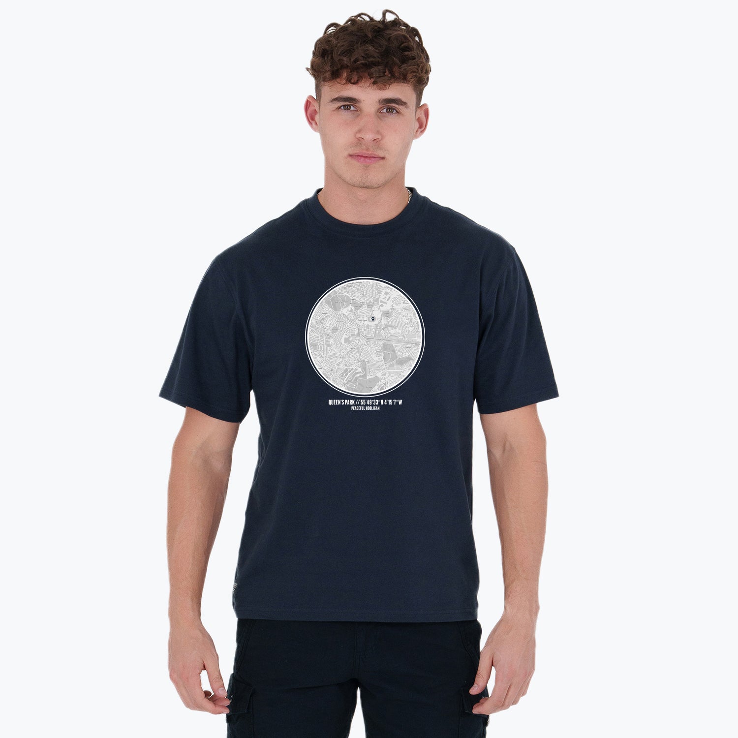 Queens Park FC Location T-Shirt Navy - Peaceful Hooligan