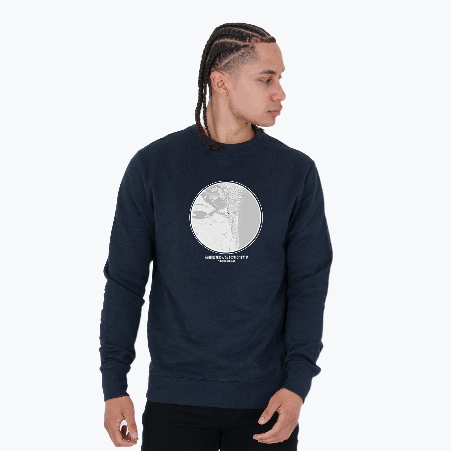 Raith Rovers Location Sweatshirt Navy - Peaceful Hooligan
