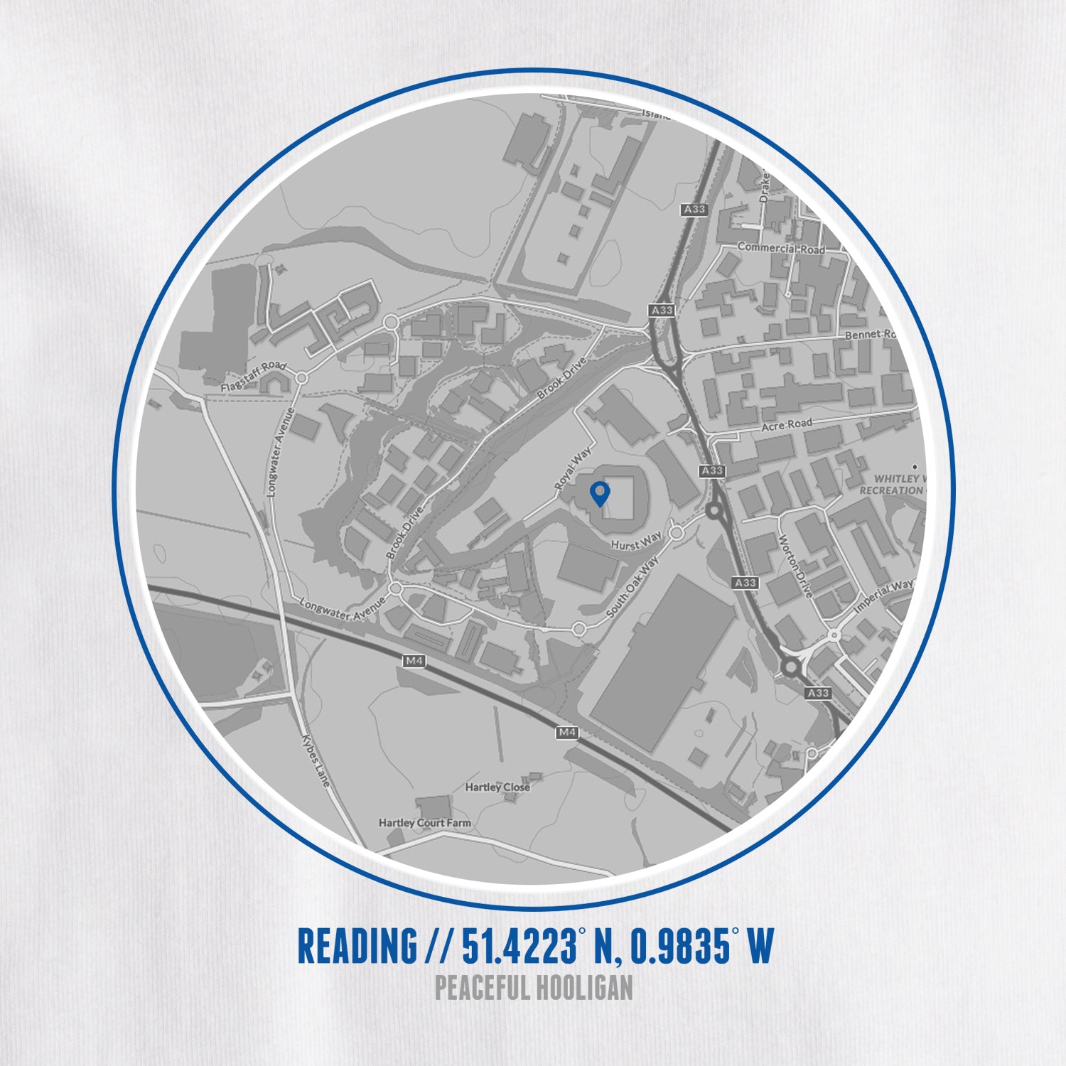 Reading Location T-Shirt White - Peaceful Hooligan