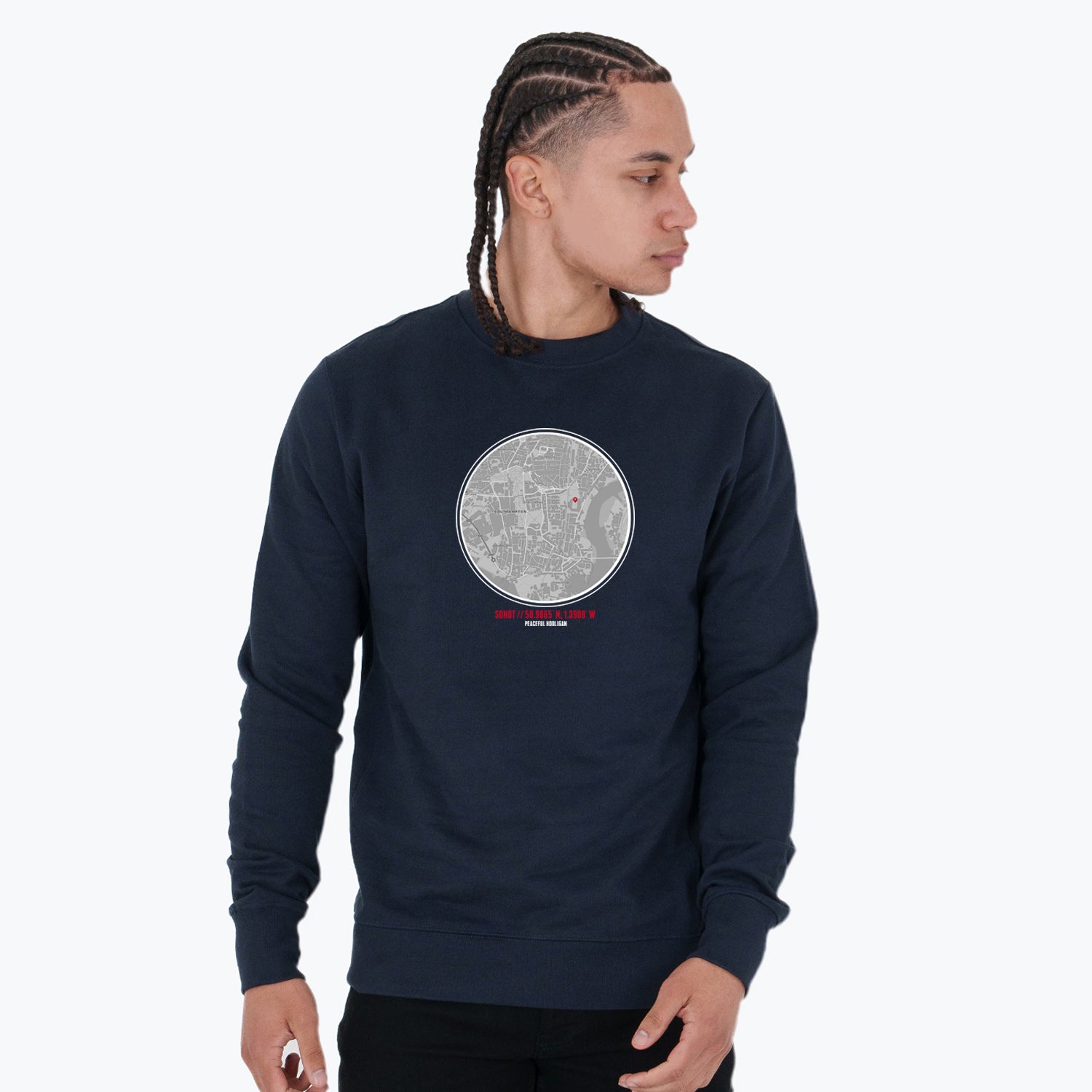 Southampton Location Sweatshirt Navy - Peaceful Hooligan