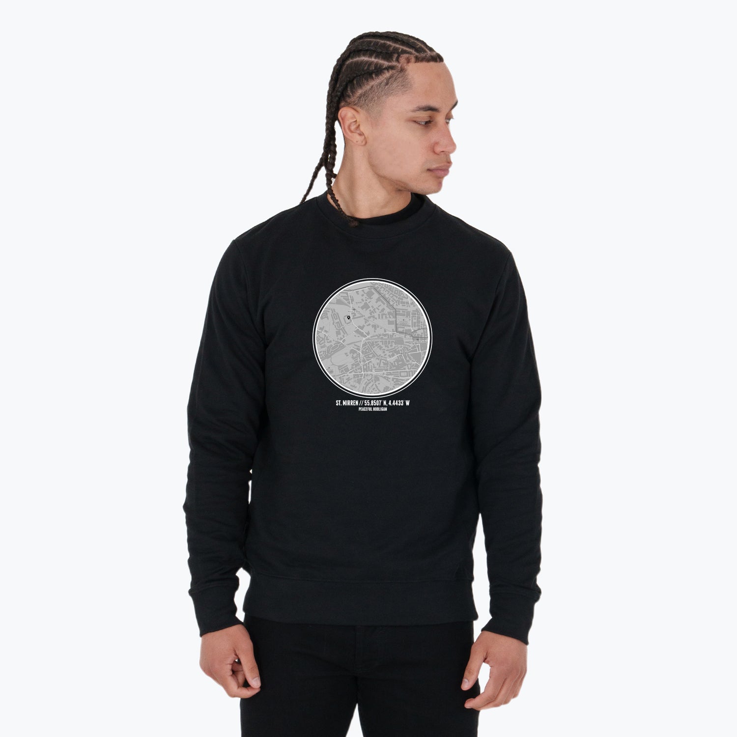 St Mirren Location Sweatshirt Black - Peaceful Hooligan